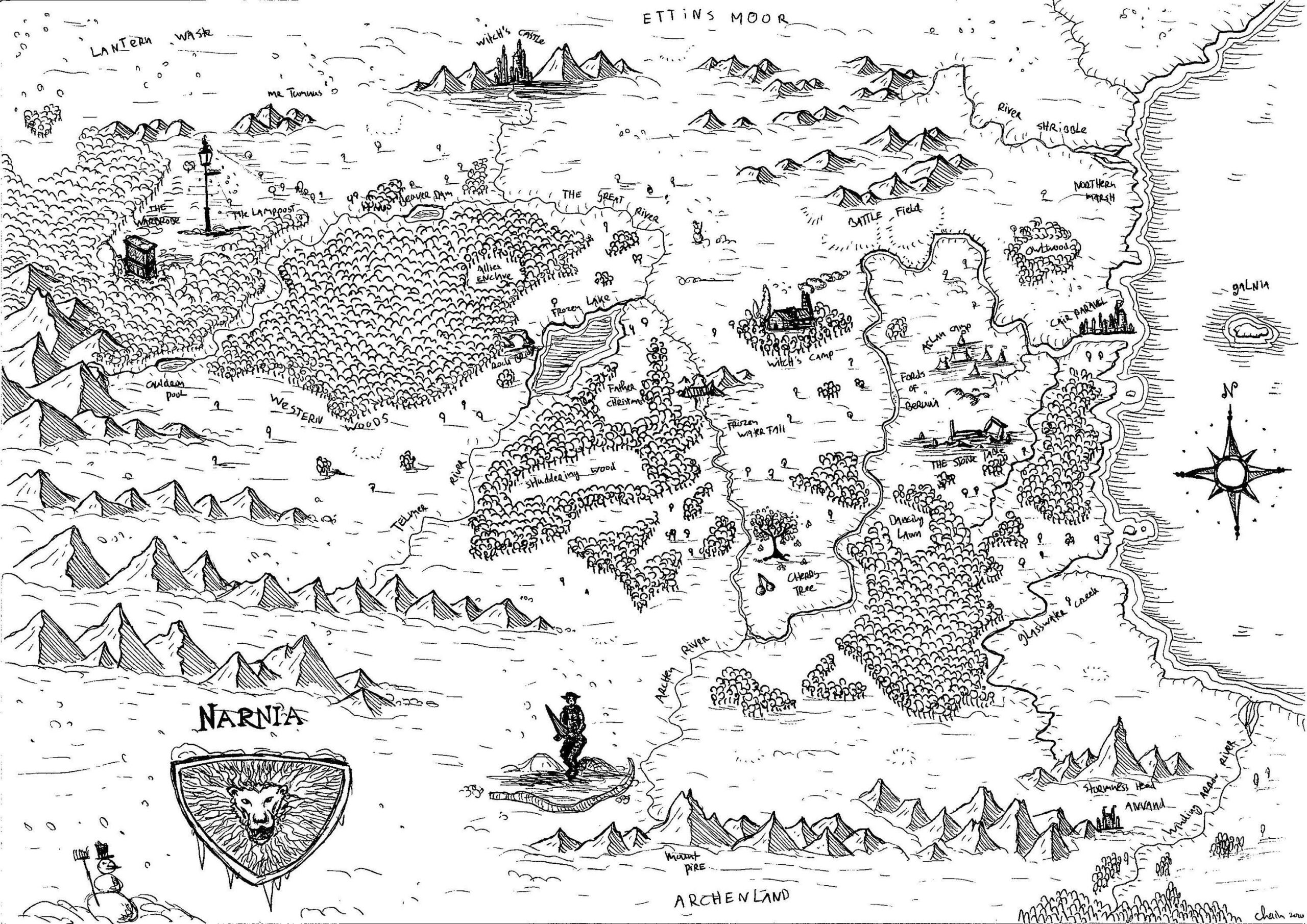 Map Of Narnia Fantasy Map Art Print The Lion The Witch The Wardrobe Prince Caspian The Chronicles Of Narnia Aslan C S Lewis Etsy