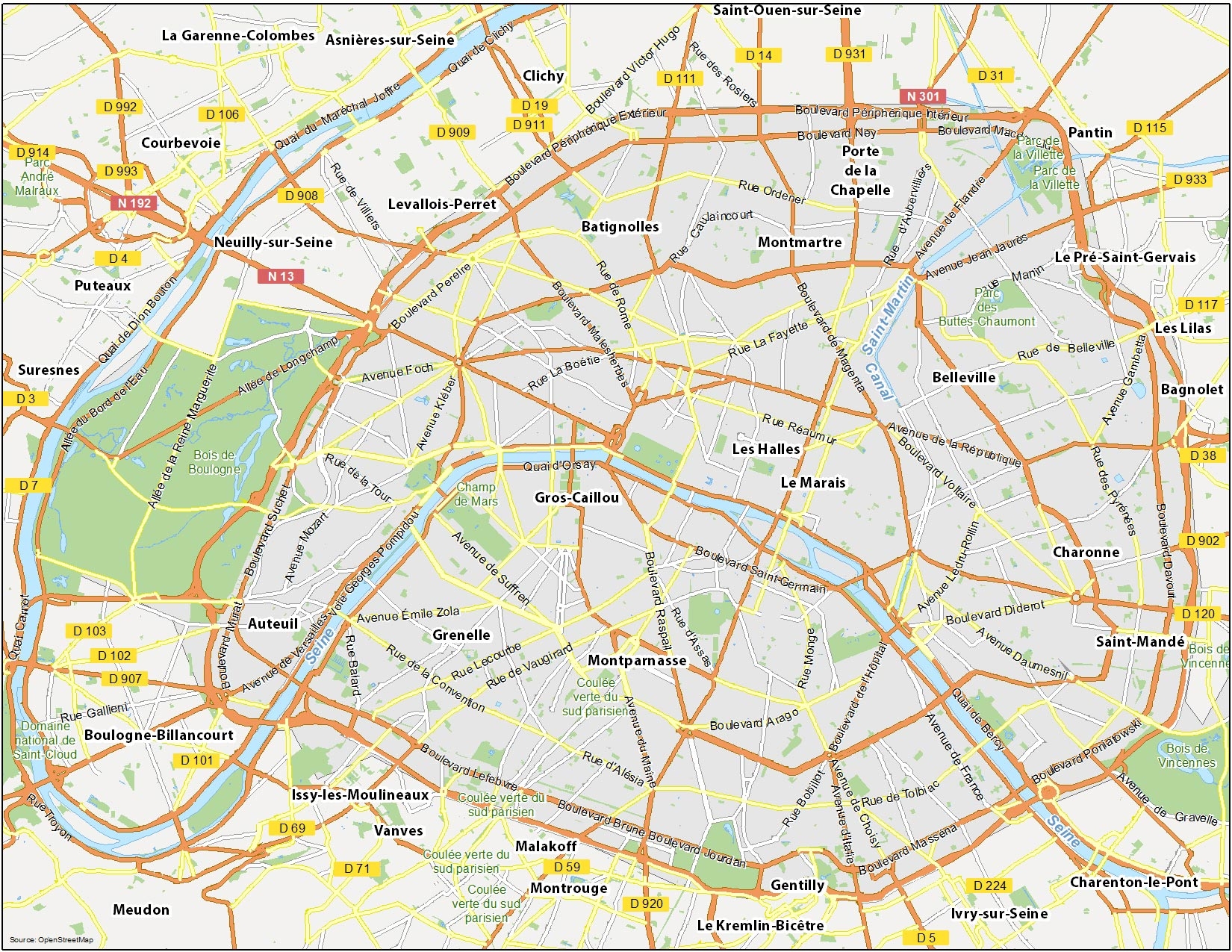Map Of Paris France GIS Geography