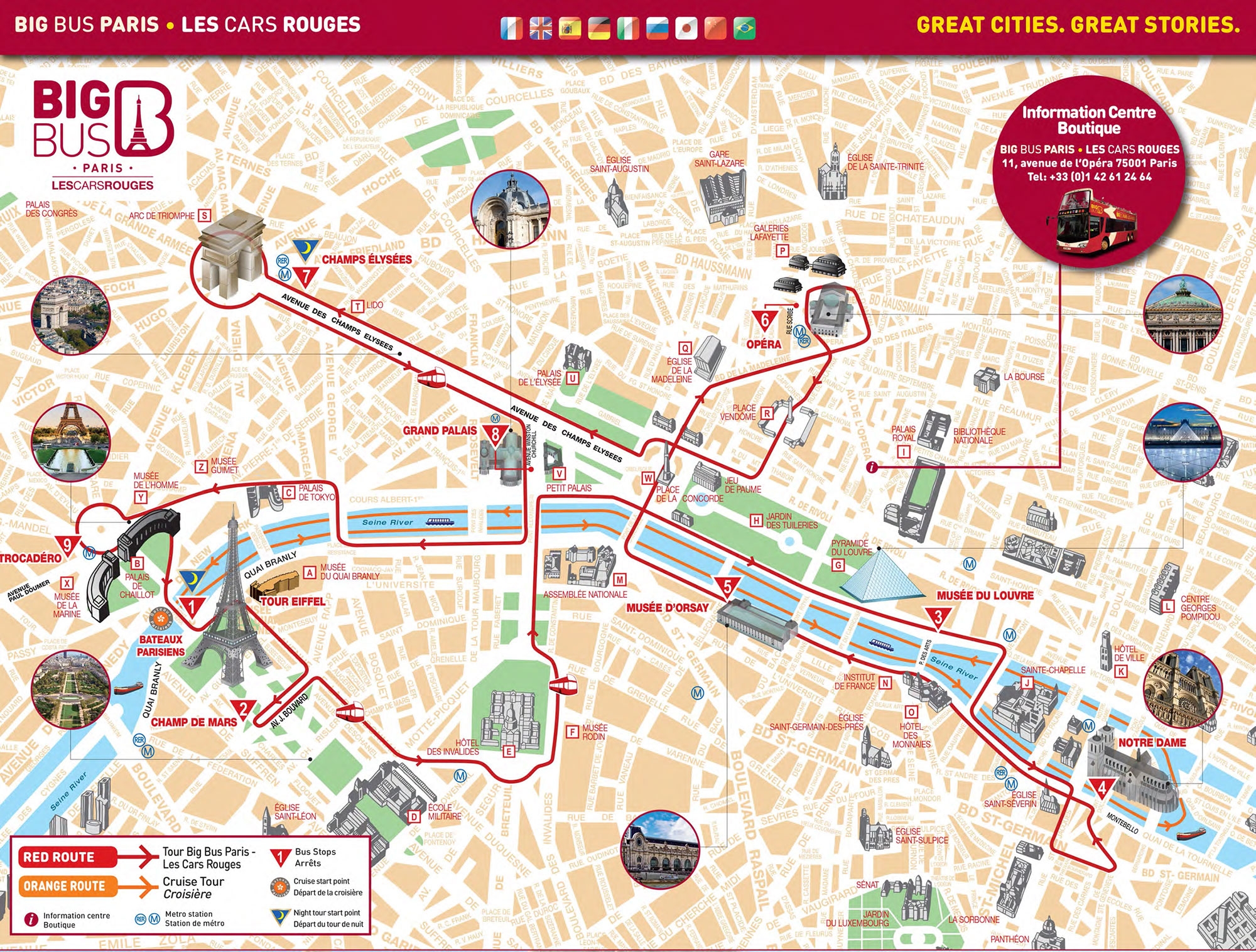 Map Of Paris Tourist Attractions Sightseeing Tourist Tour