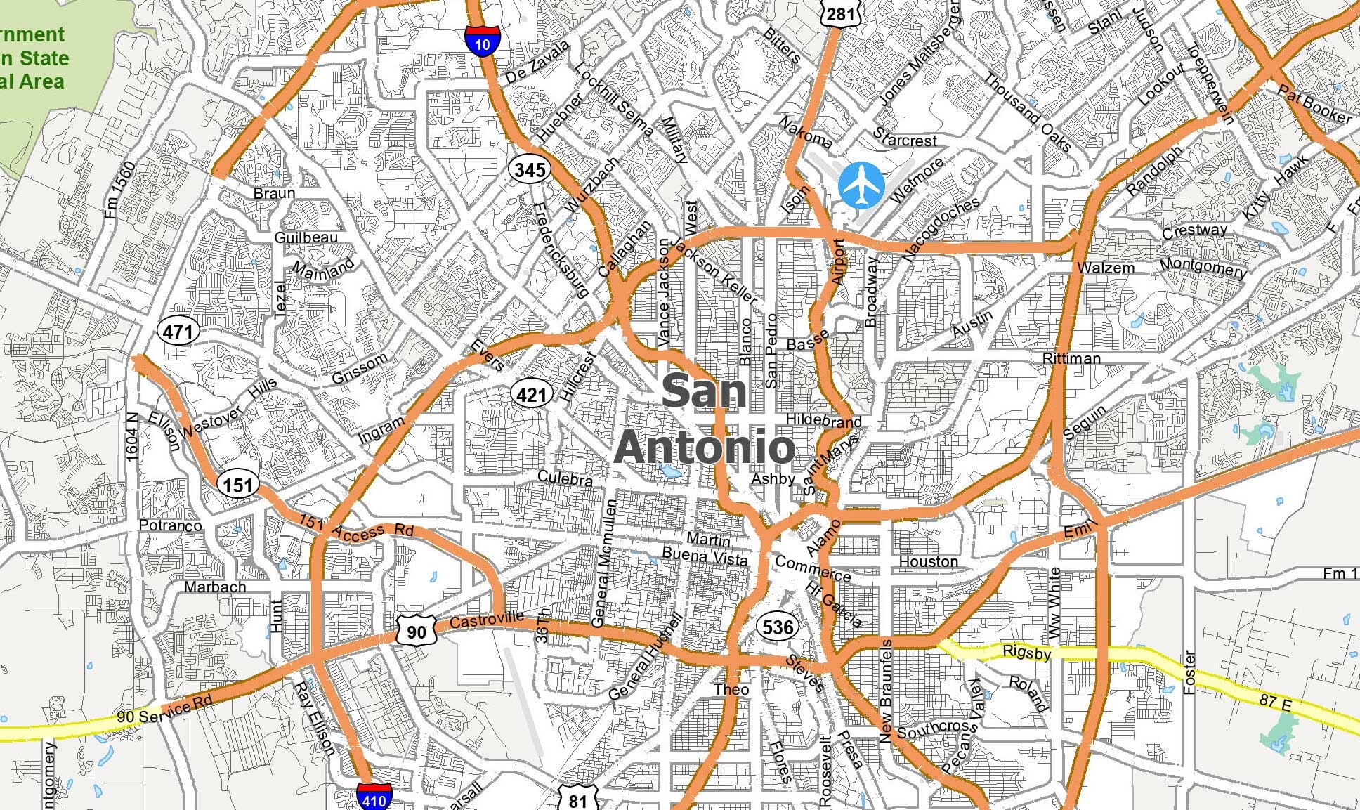 Map Of San Antonio Texas GIS Geography