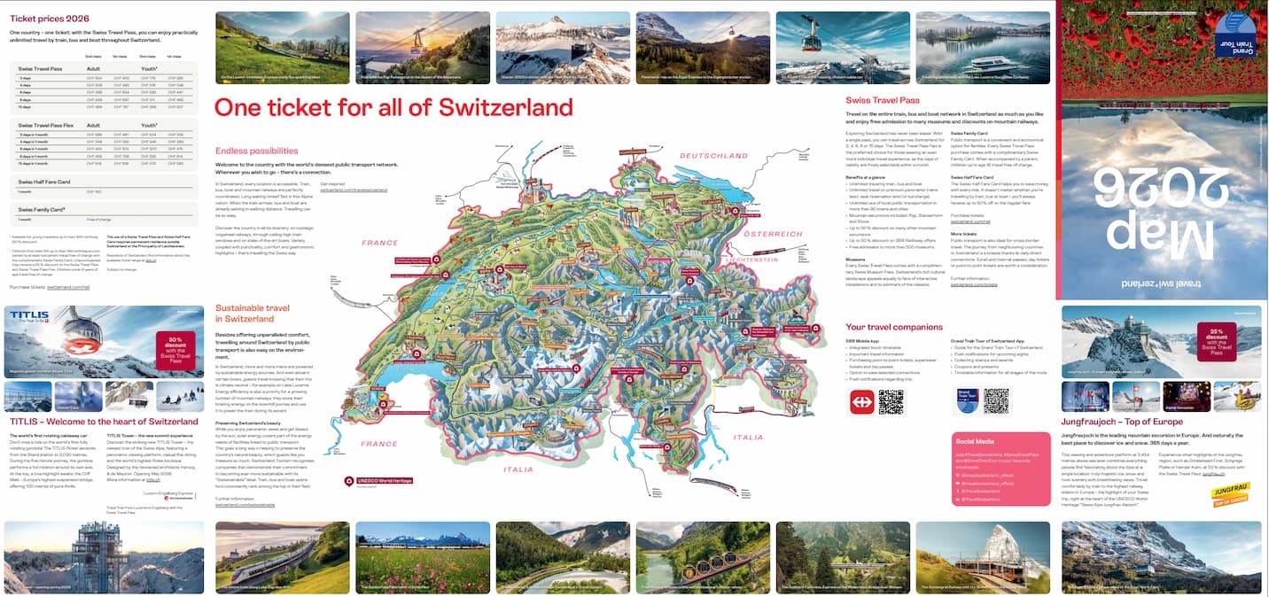 Map Of Switzerland 2026 Free Swiss Travel Pass Validity Map