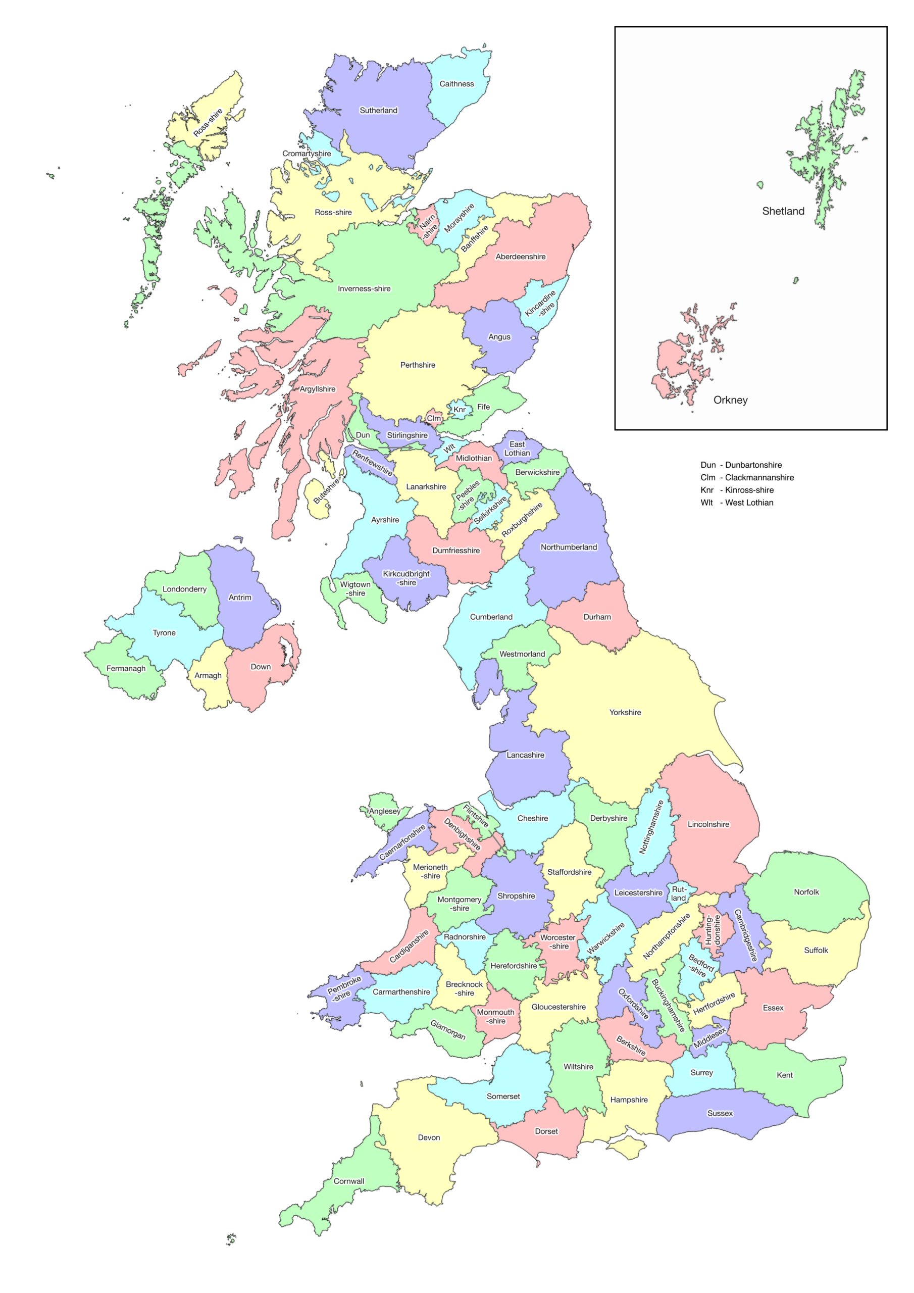 Map Of The Counties Association Of British Counties