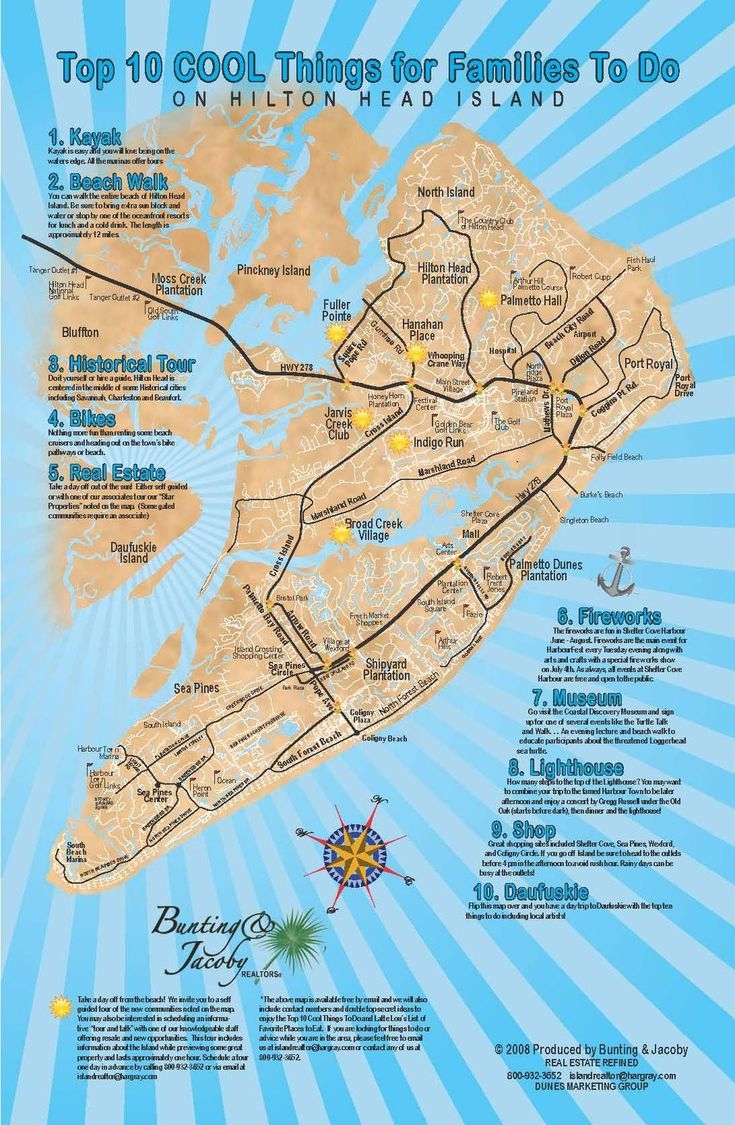 Map Of Things To Do In Hilton Head Island South Carolina 