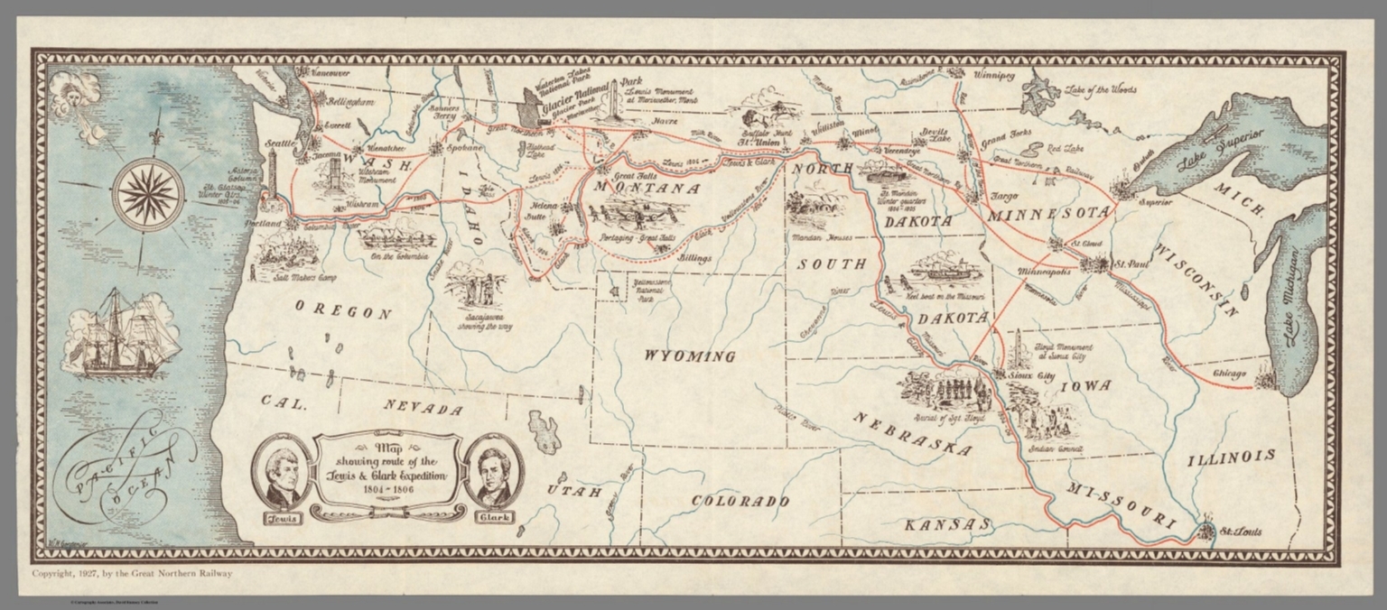 Map Showing Route Of The Lewis Clark Expedition 1804 1806 Gordenier W H Free Download Borrow And Streaming Internet Archive