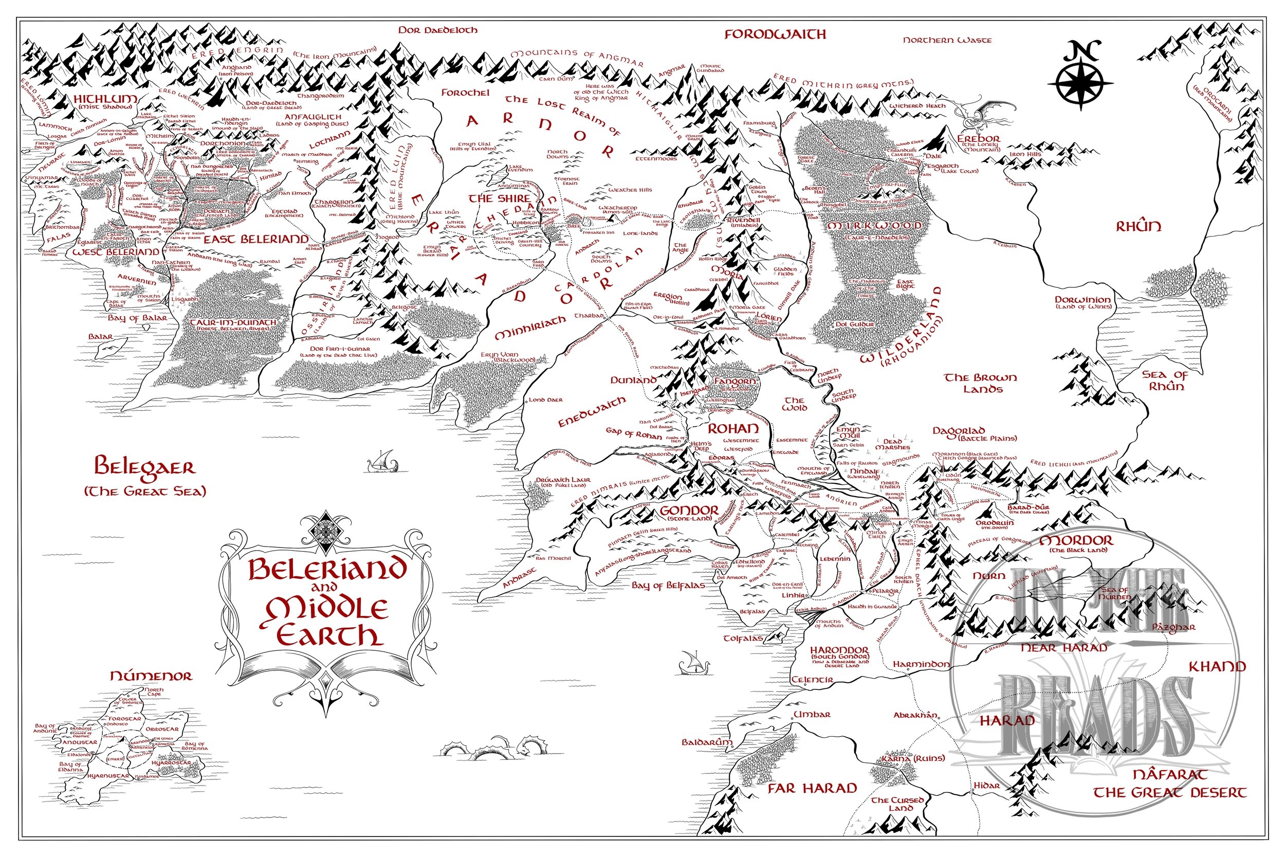Middle earth Beleriand Map In The Reads