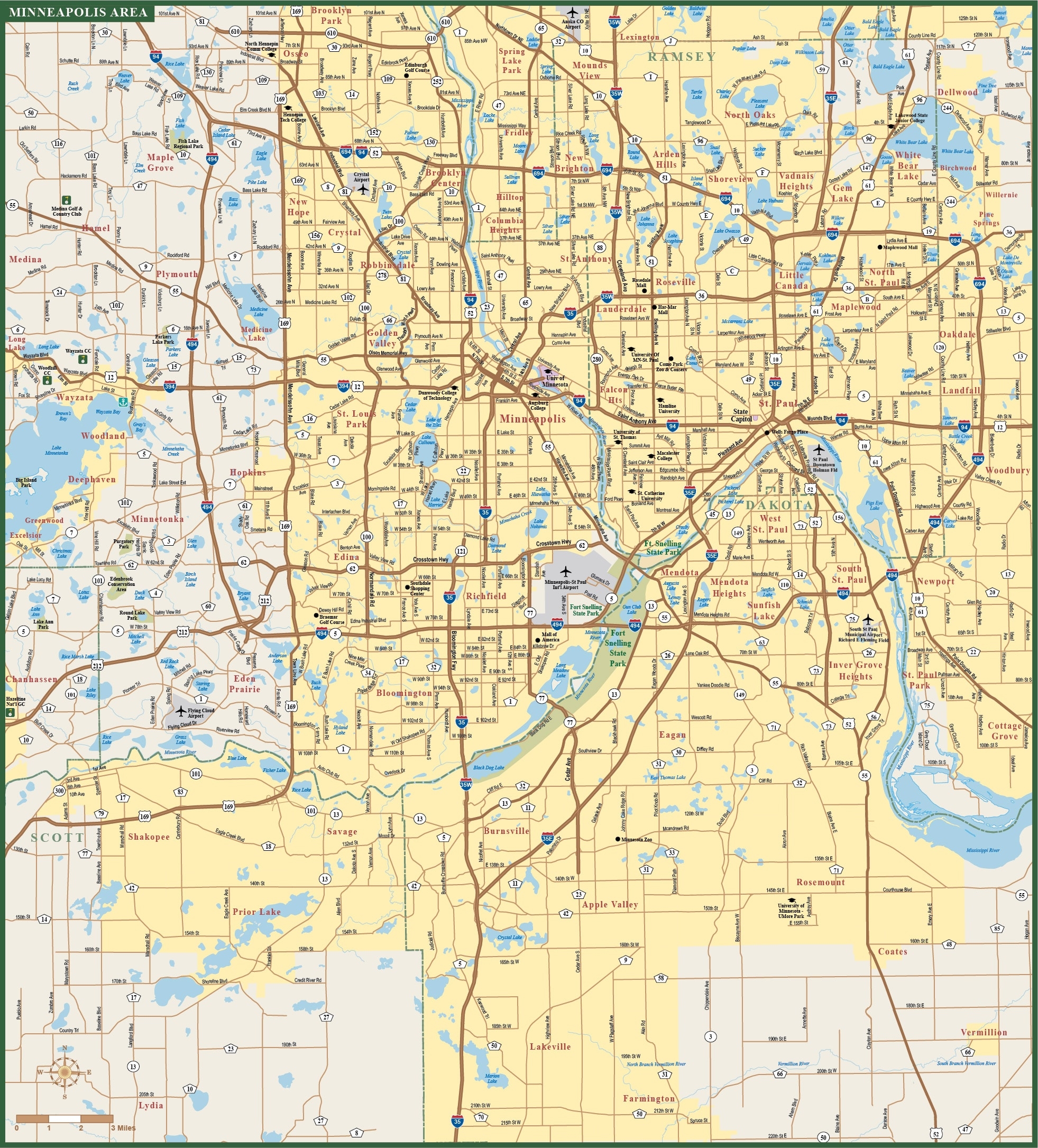 Minneapolis St Paul Metro Map Digital Creative Force