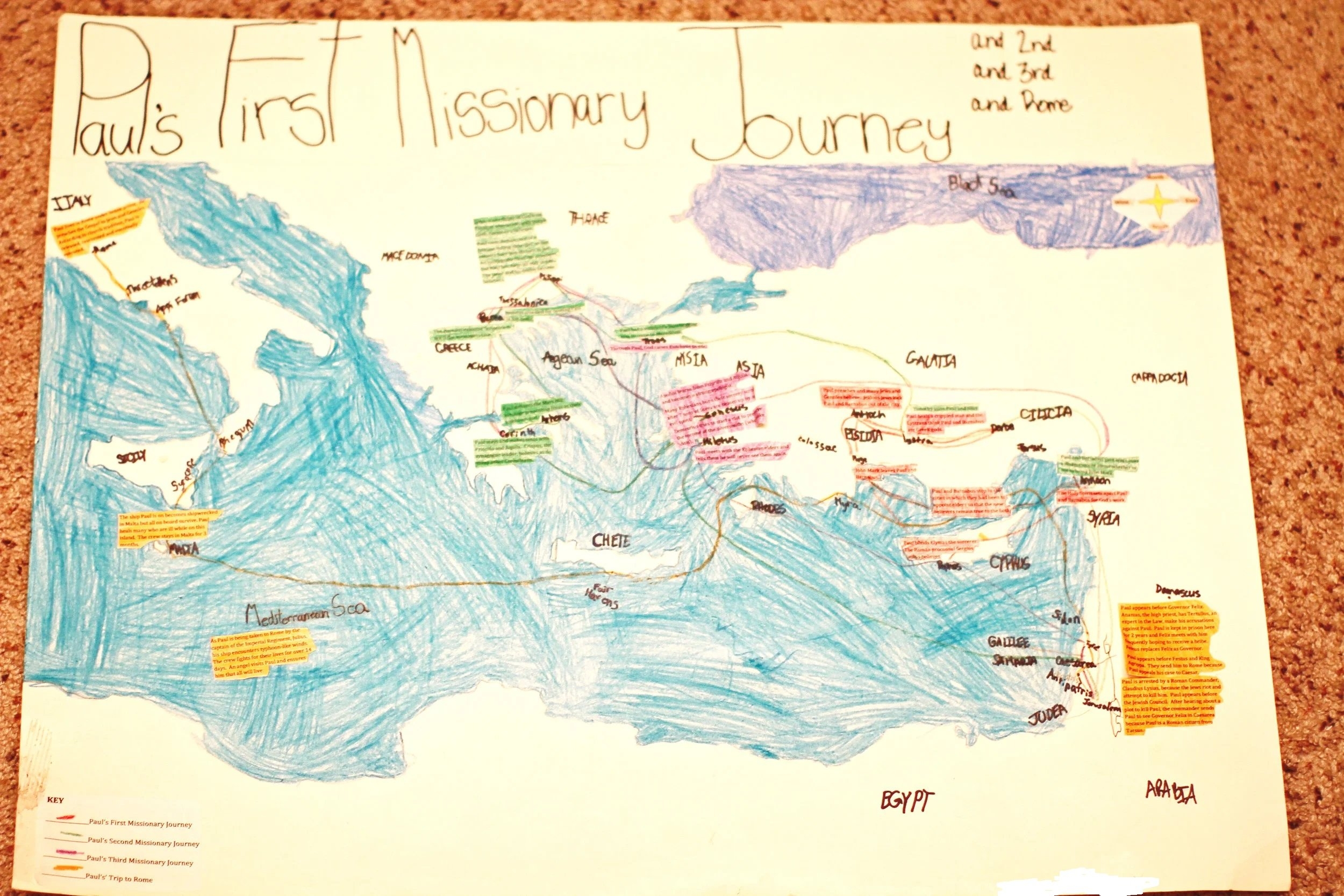 Missionary Map Project Paul s First Missionary Journey Tiaras Tantrums