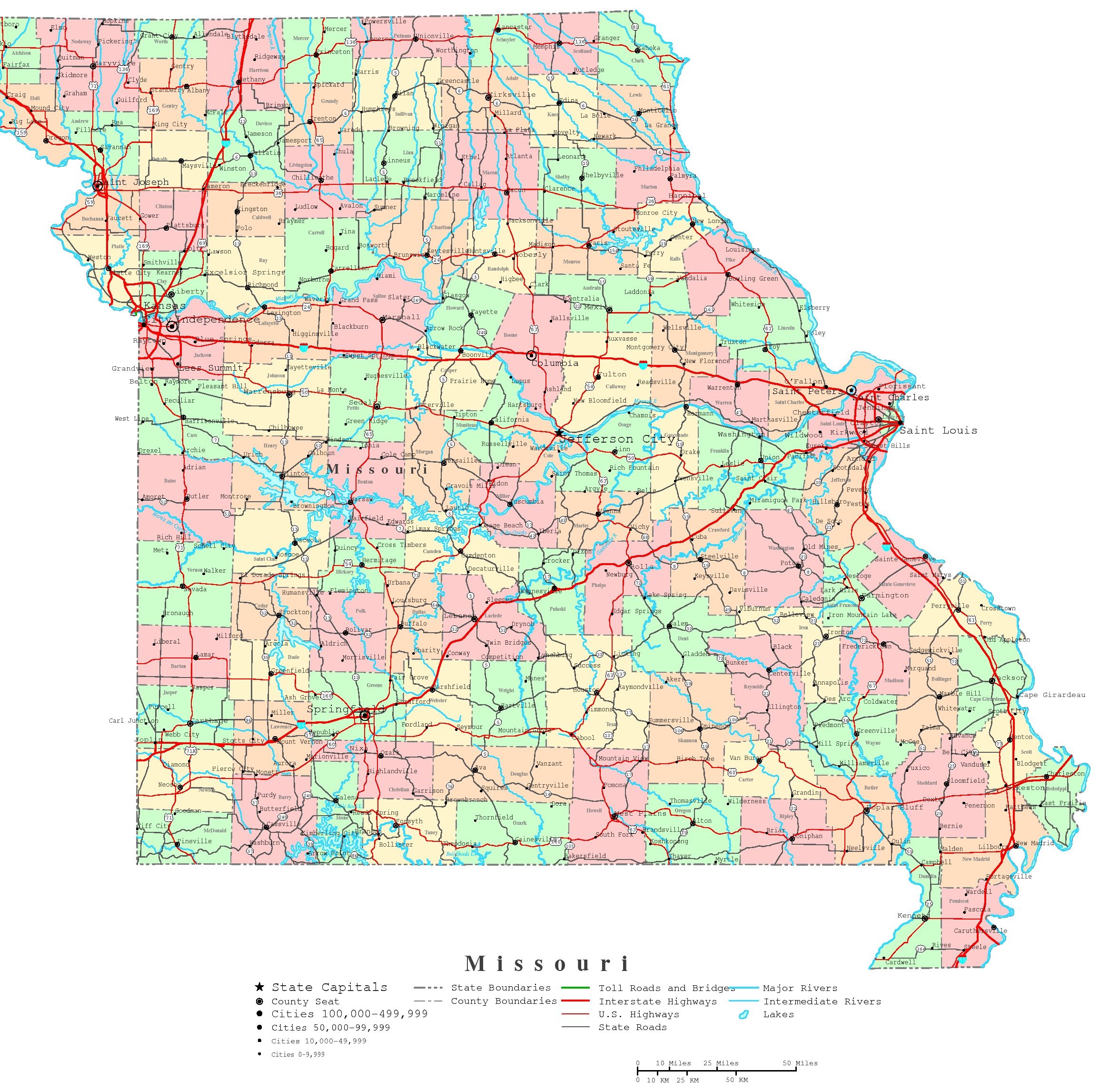 Missouri Printable Map
