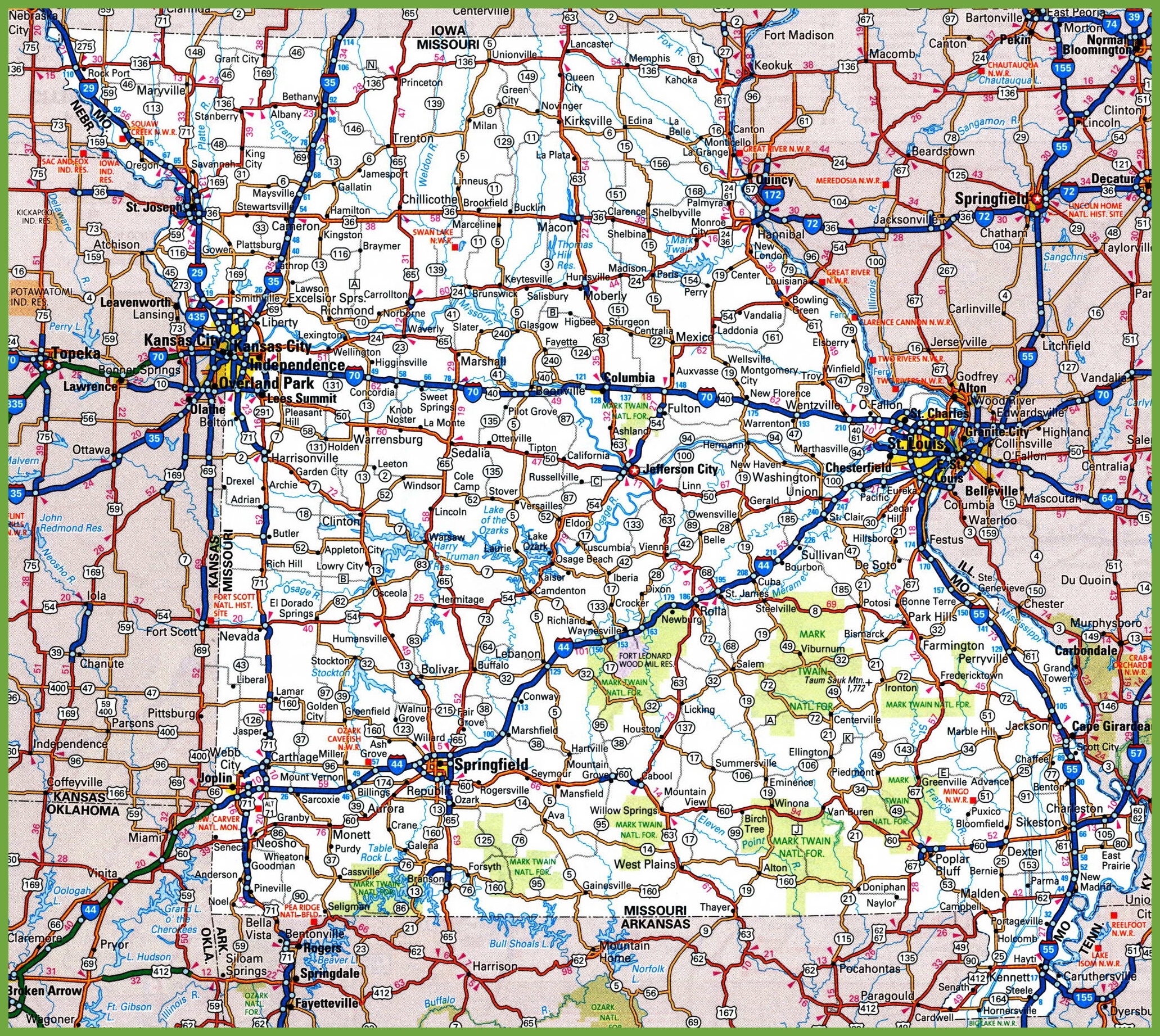 Missouri Road Map Ontheworldmap