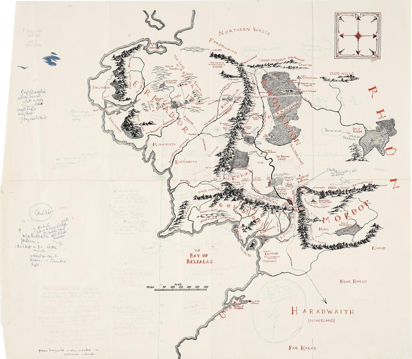 Museoteca Annotated Map Of Middle earth J R R Tolkien Museoteca Annotated Map Of Middle earth J R R Tolkien