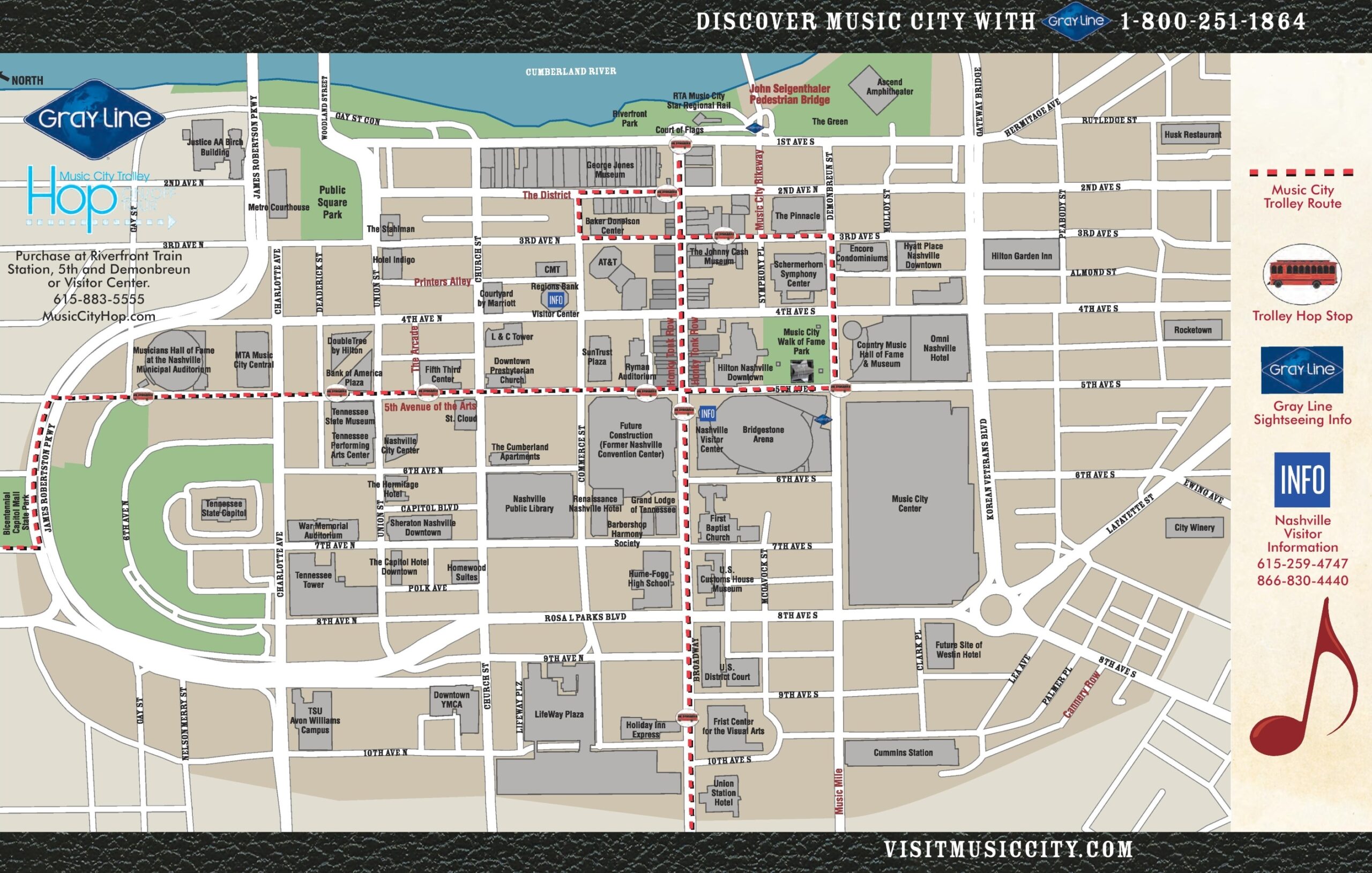 Nashville TN Tourist Map Nashville TN