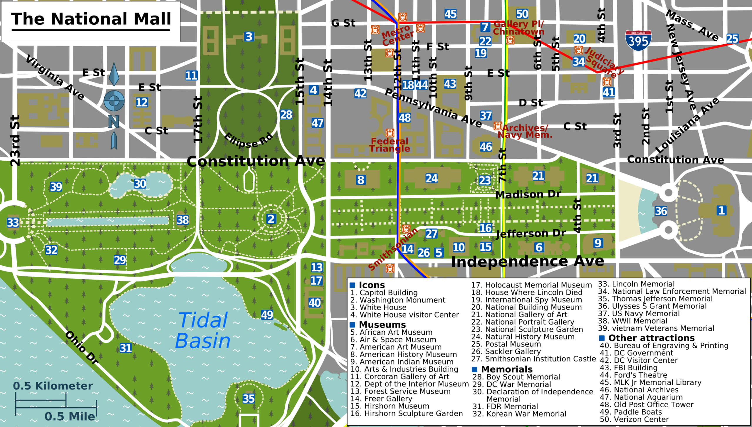National Mall Map Washington DC National Mall Map Washington DC