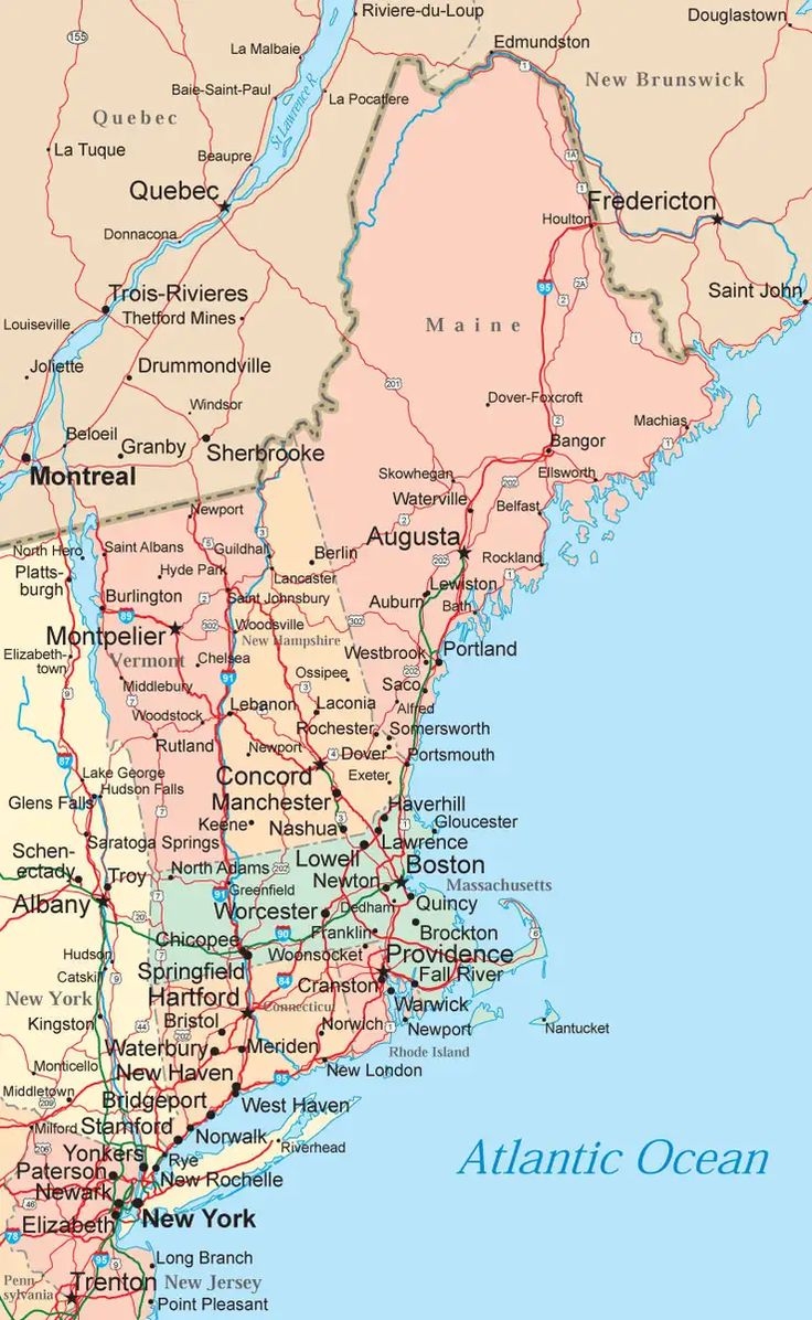 New England Map Explore The Six New England States