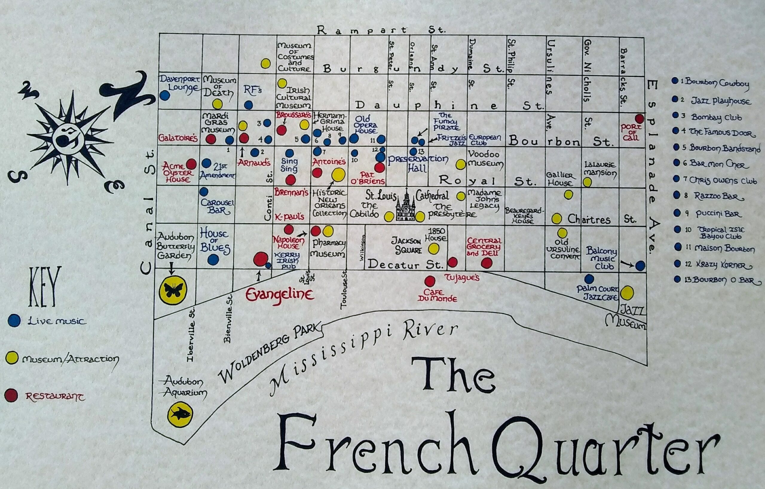 New Orleans French Quarter Map Etsy