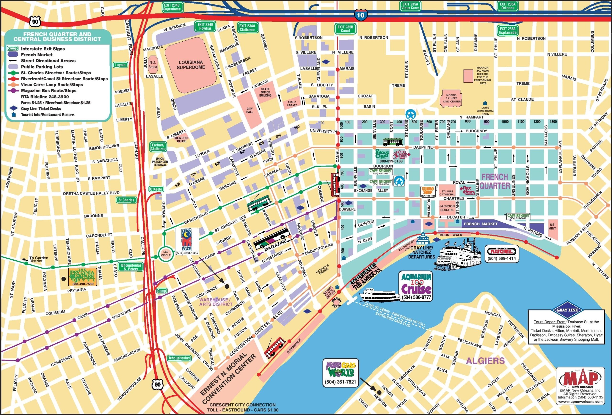 New Orleans French Quarter Tourist Map Ontheworldmap