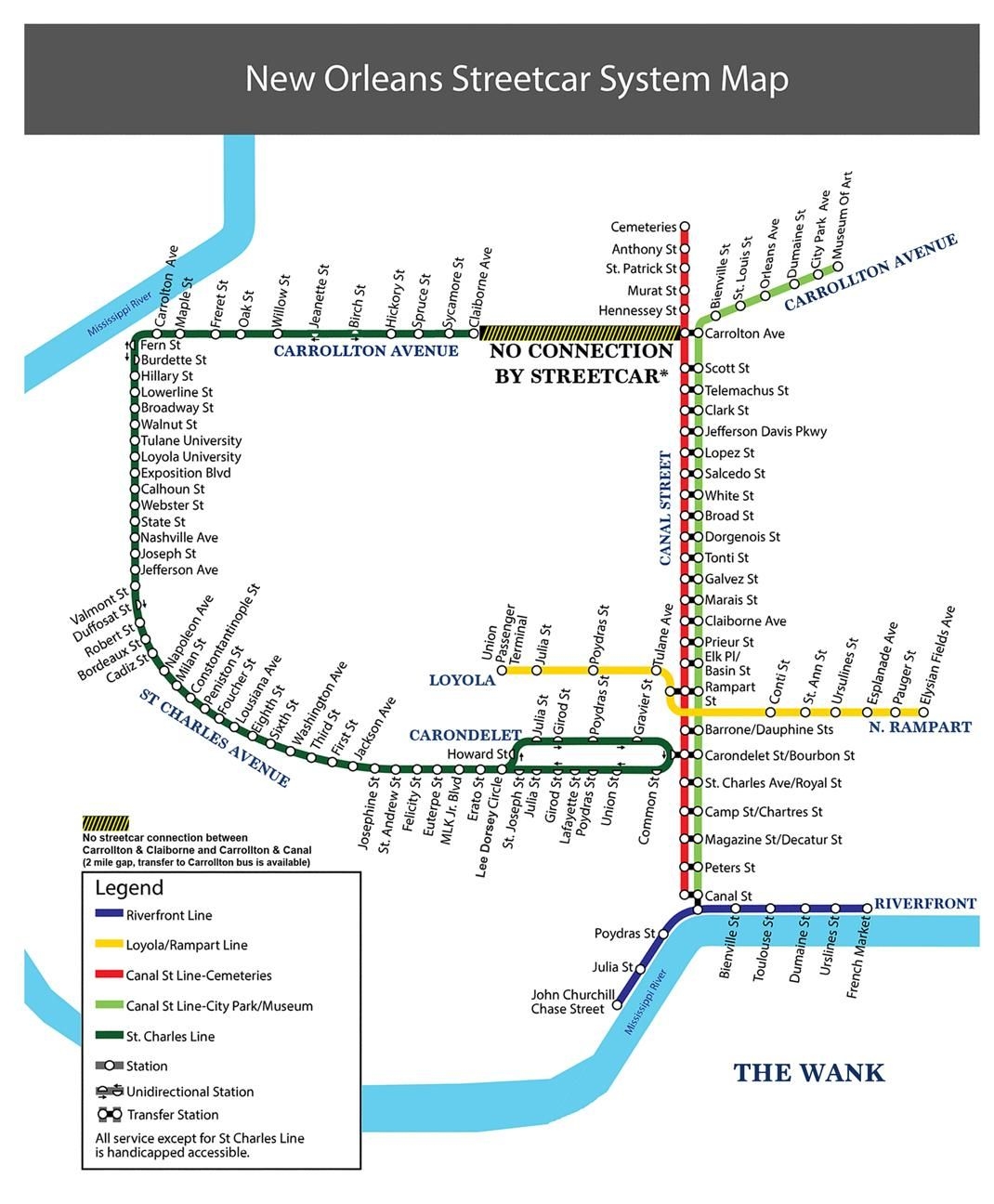 New Orleans Streetcar Map