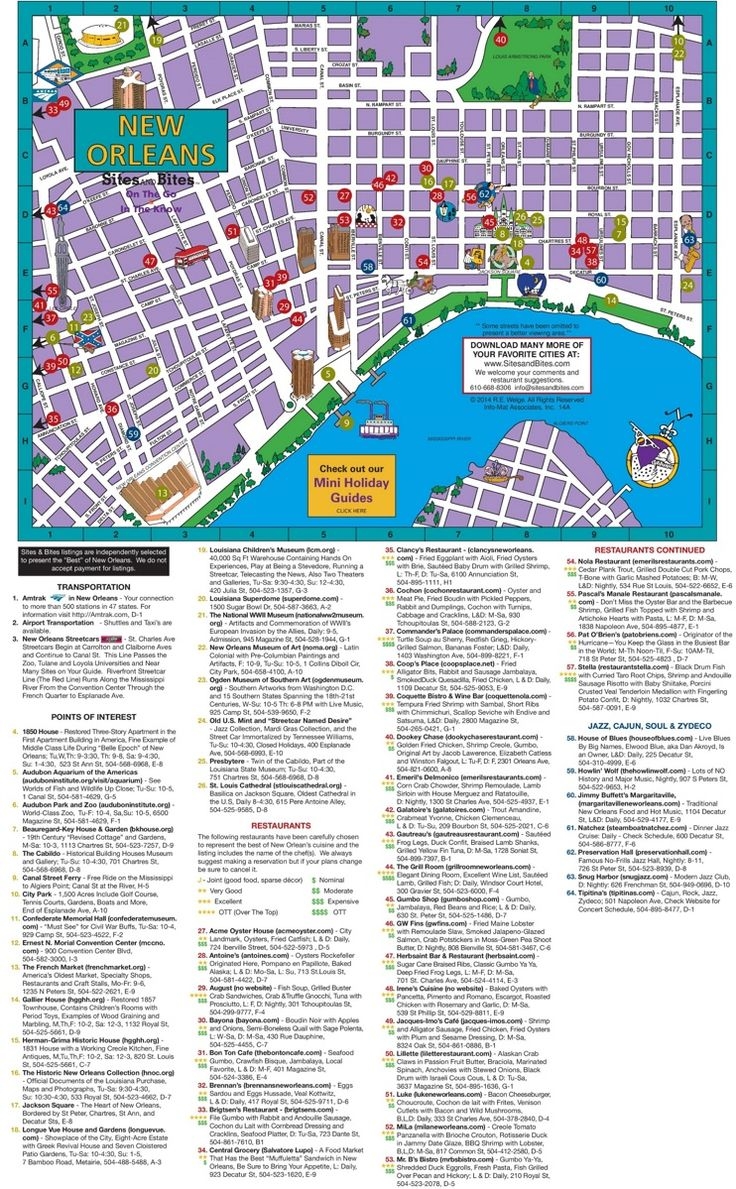 New Orleans Tourist Attractions Map
