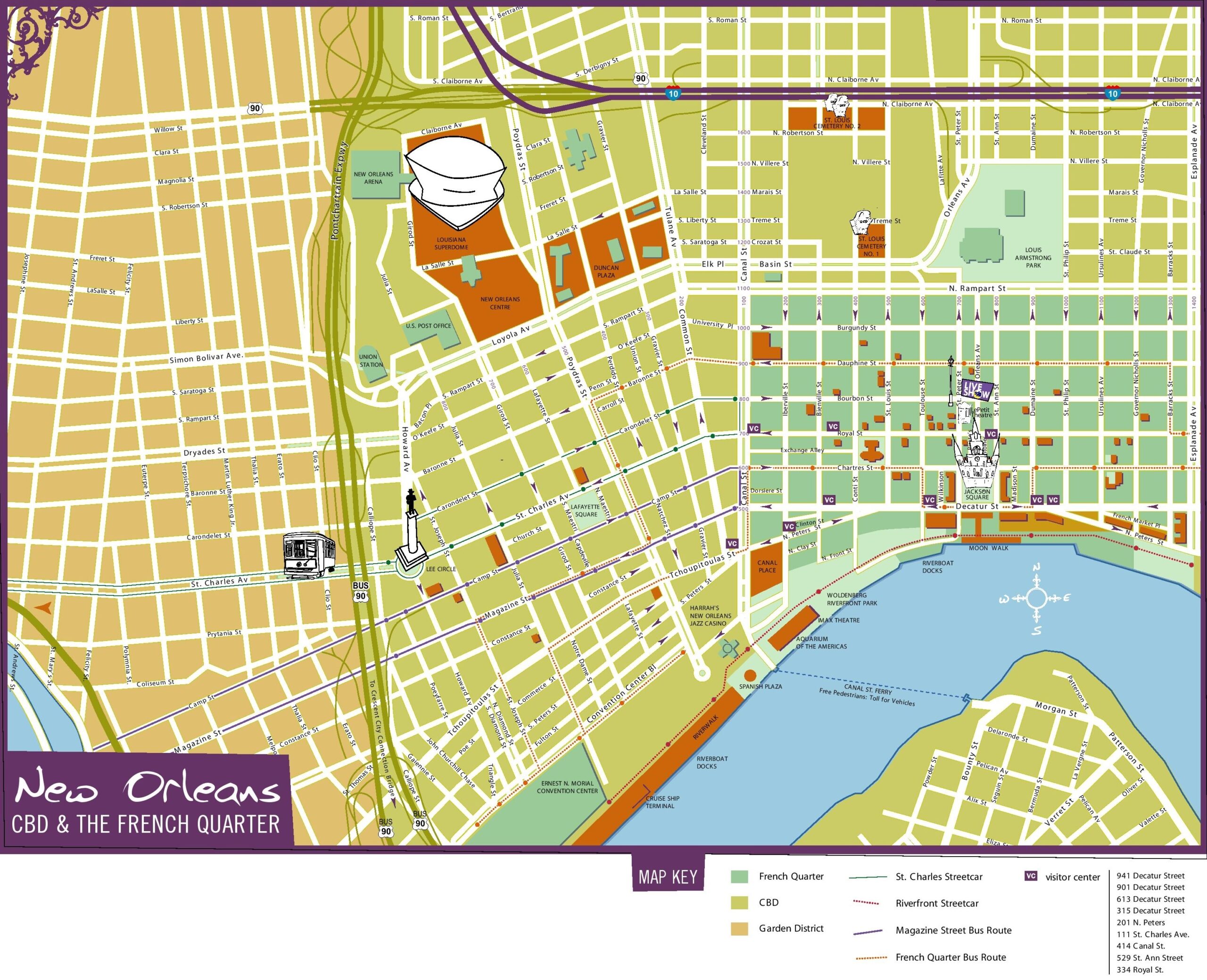 New Orleans Tourist Map Ontheworldmap