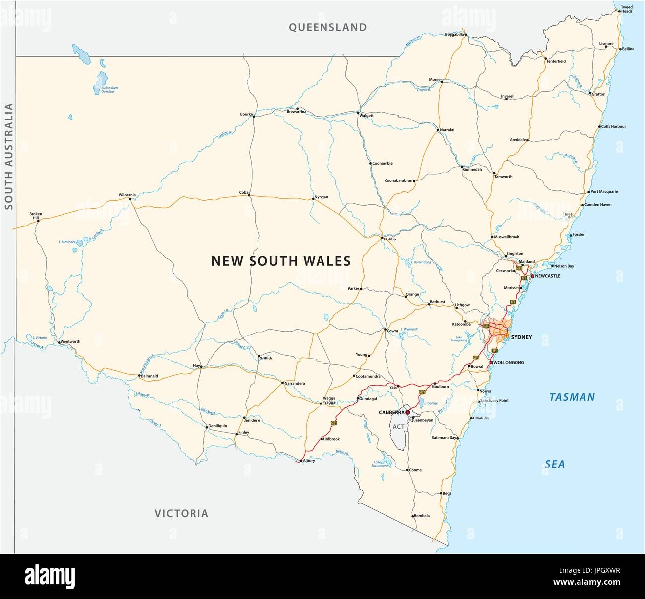 New South Wales South Coast Australia Stock Vector Images Alamy