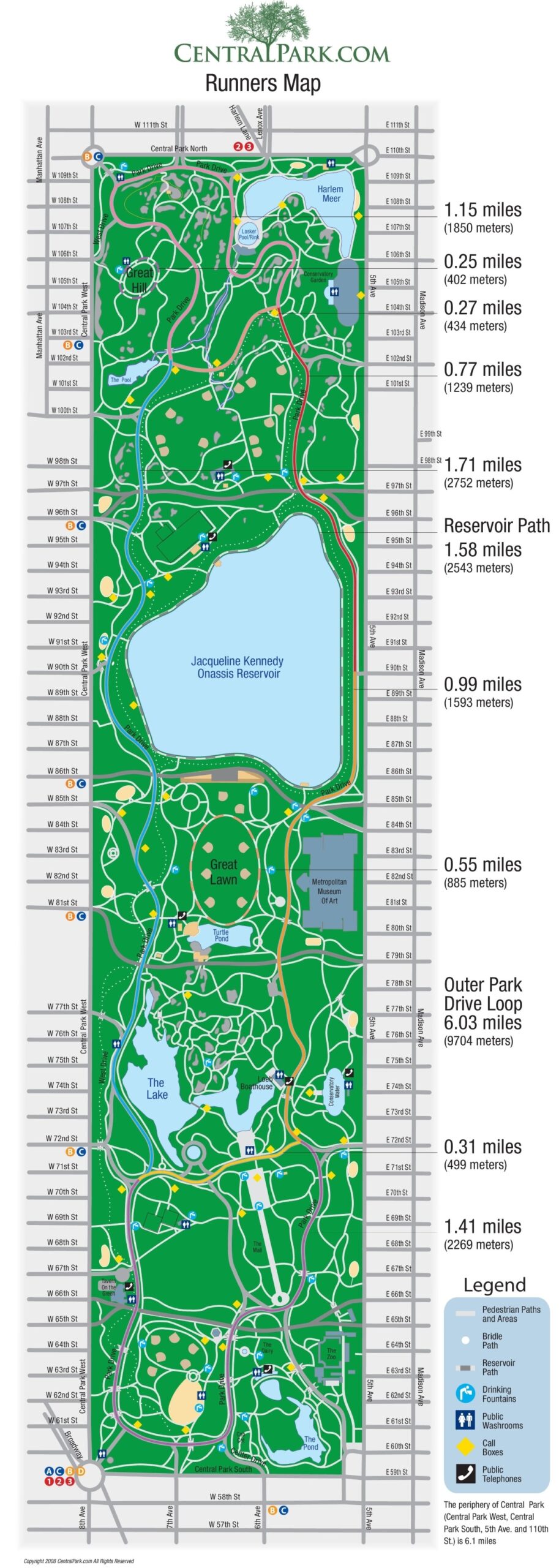 New York Central Park Map Ontheworldmap