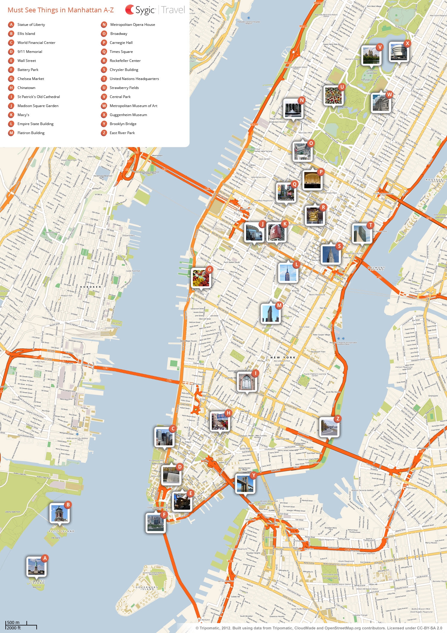 New York City Manhattan Printable Tourist Map Tripomatic