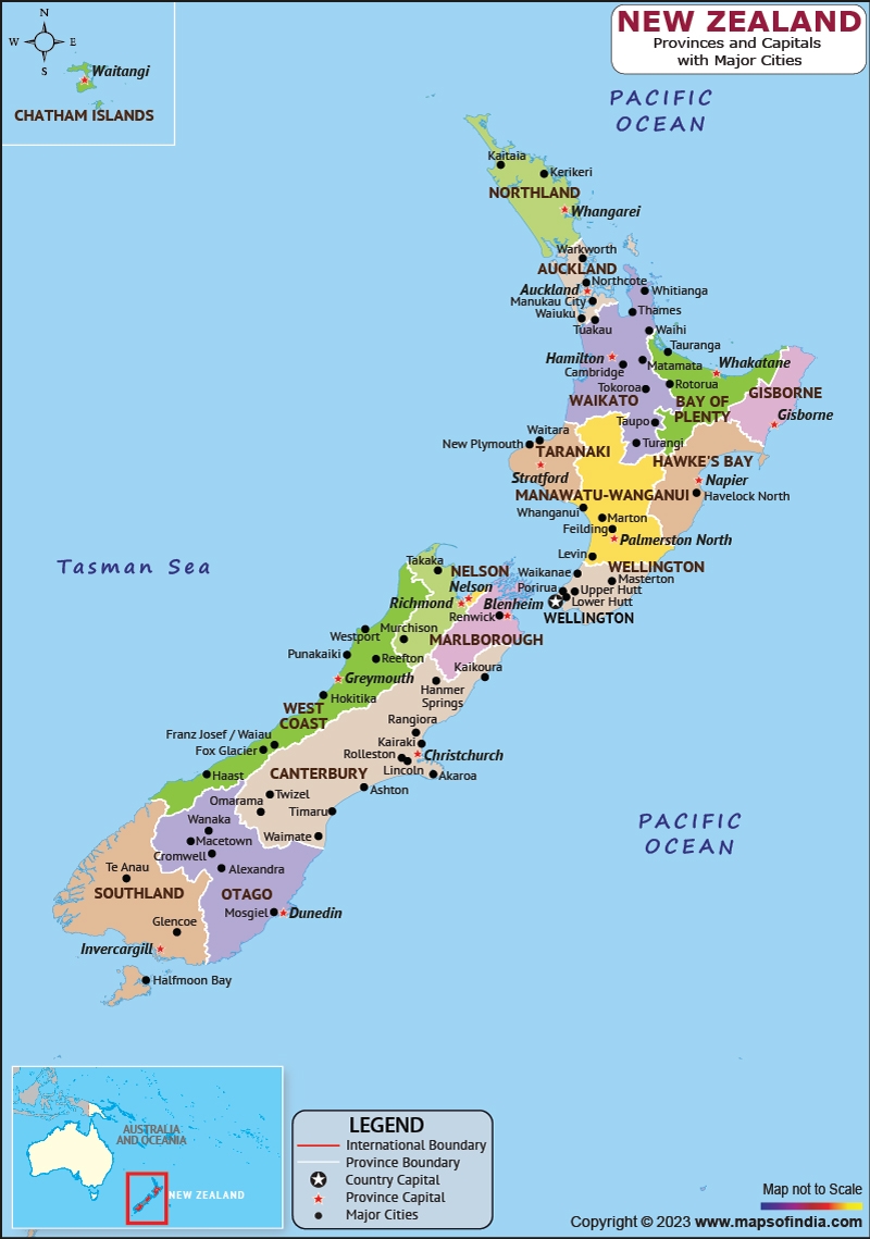 New Zealand Map HD Political Map Of New Zealand