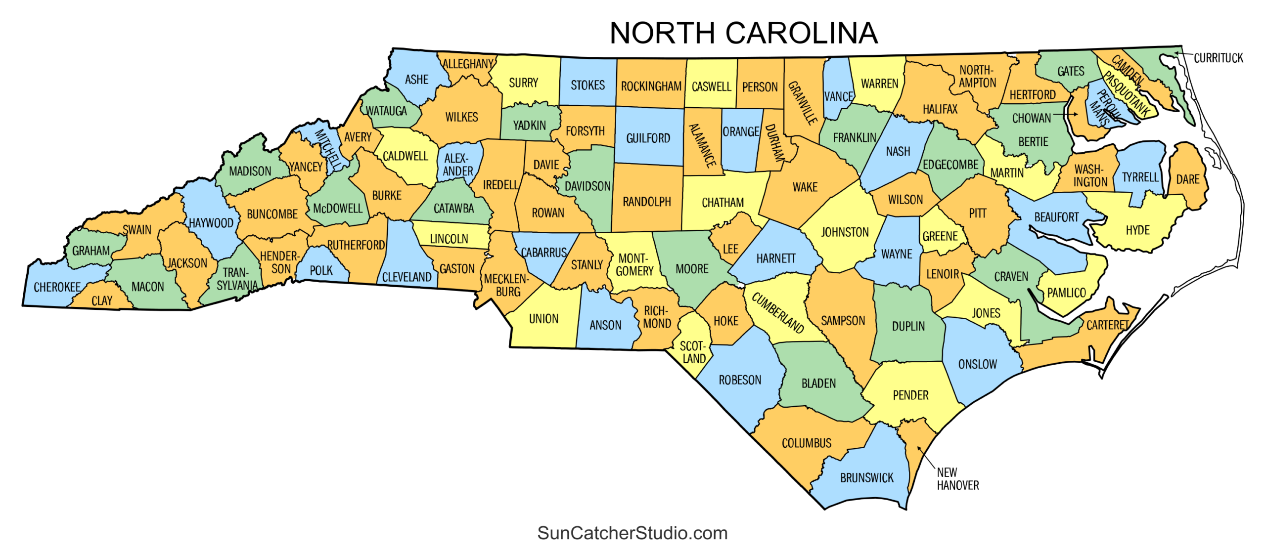 North Carolina County Map Printable State Map With County Lines Free Printables Lettering SVG Files Tools Apps