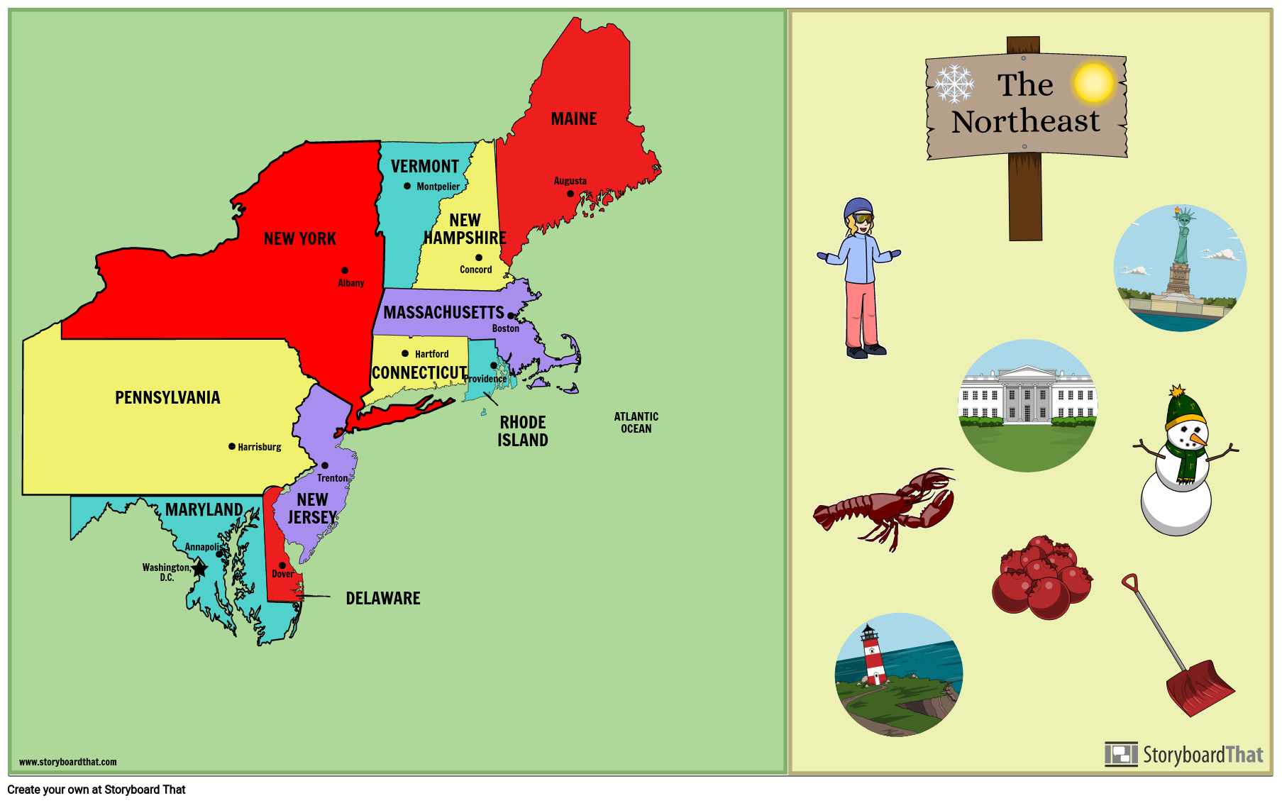 Northeast Region Geography Map Activity Study Guide Worksheets Library