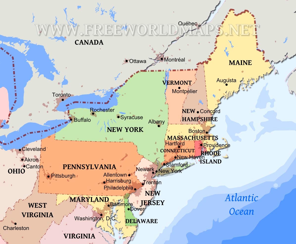 Northeastern US Maps Worksheets Library