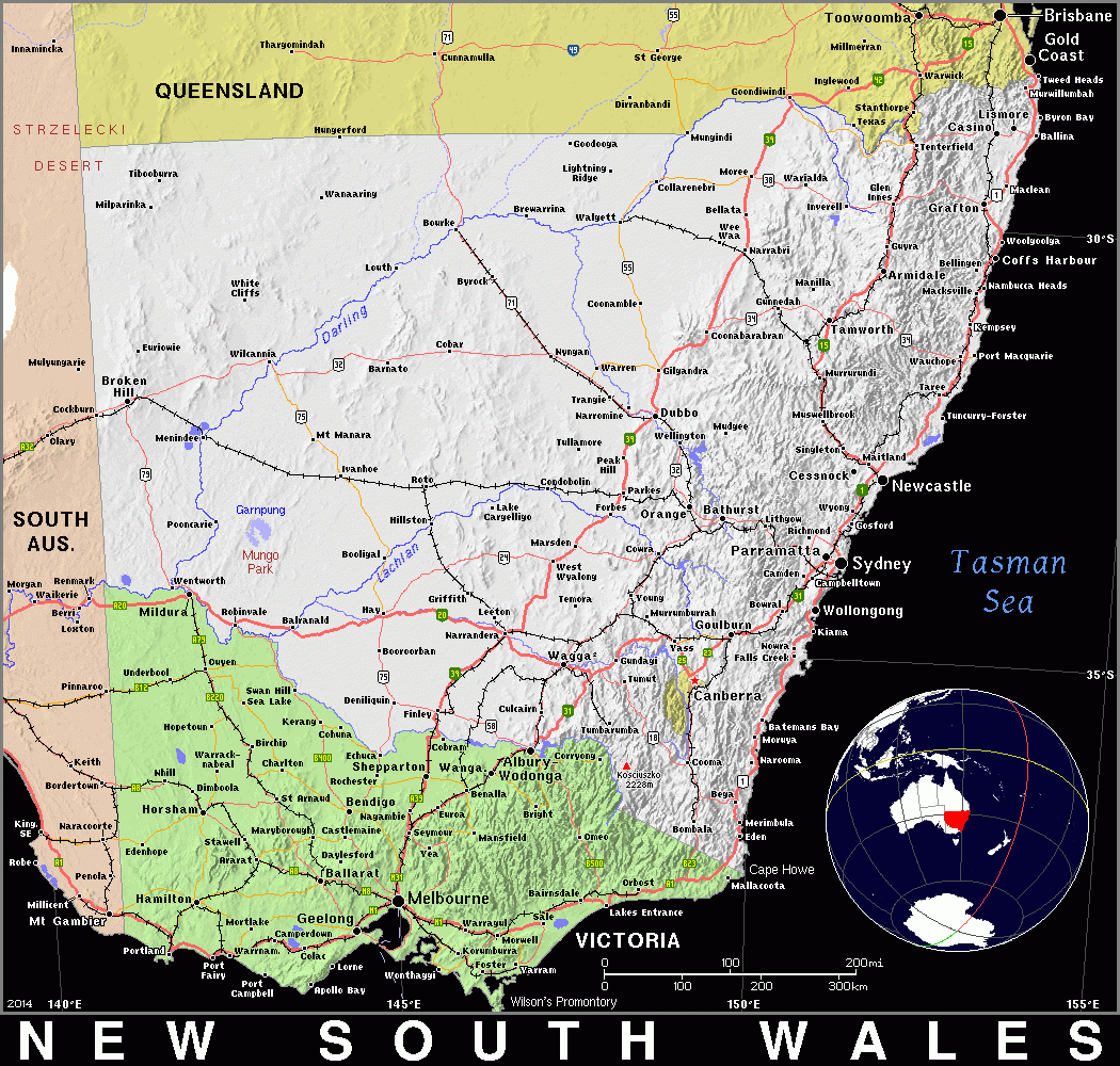NSW New South Wales Public Domain Maps By PAT The Free Open Source Portable Atlas