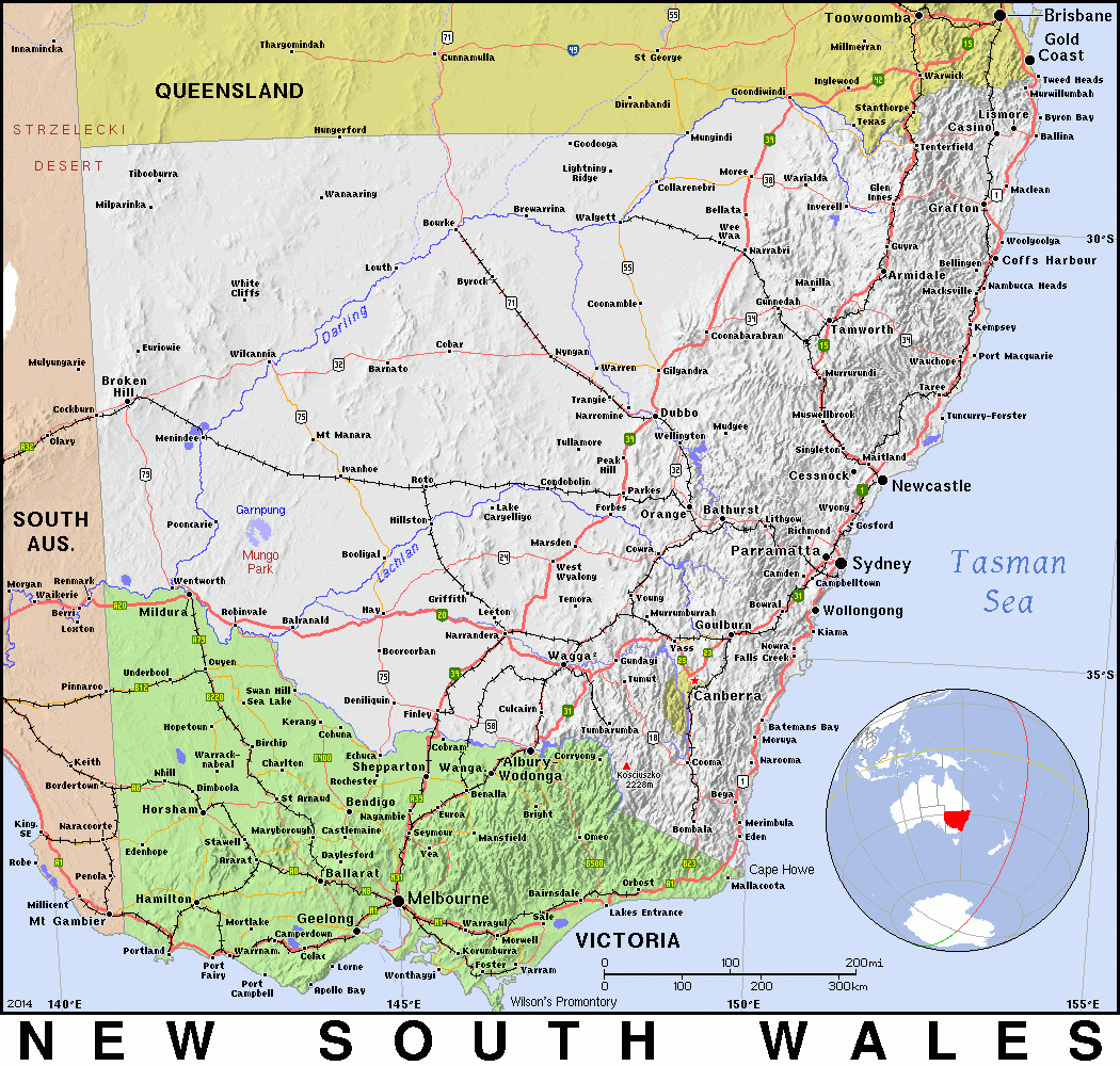 NSW New South Wales Public Domain Maps By PAT The Free Open Source Portable Atlas