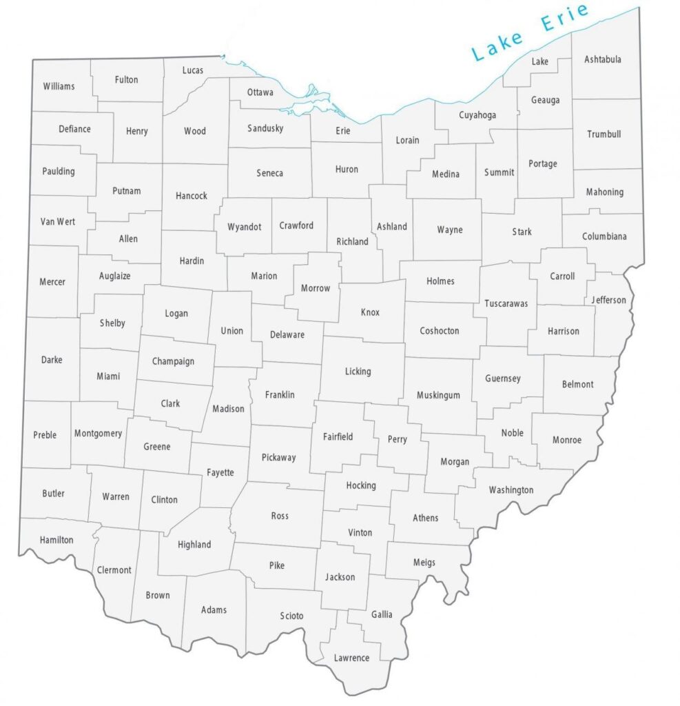 Printable Ohio County Map - Free Printable Coloring Pages