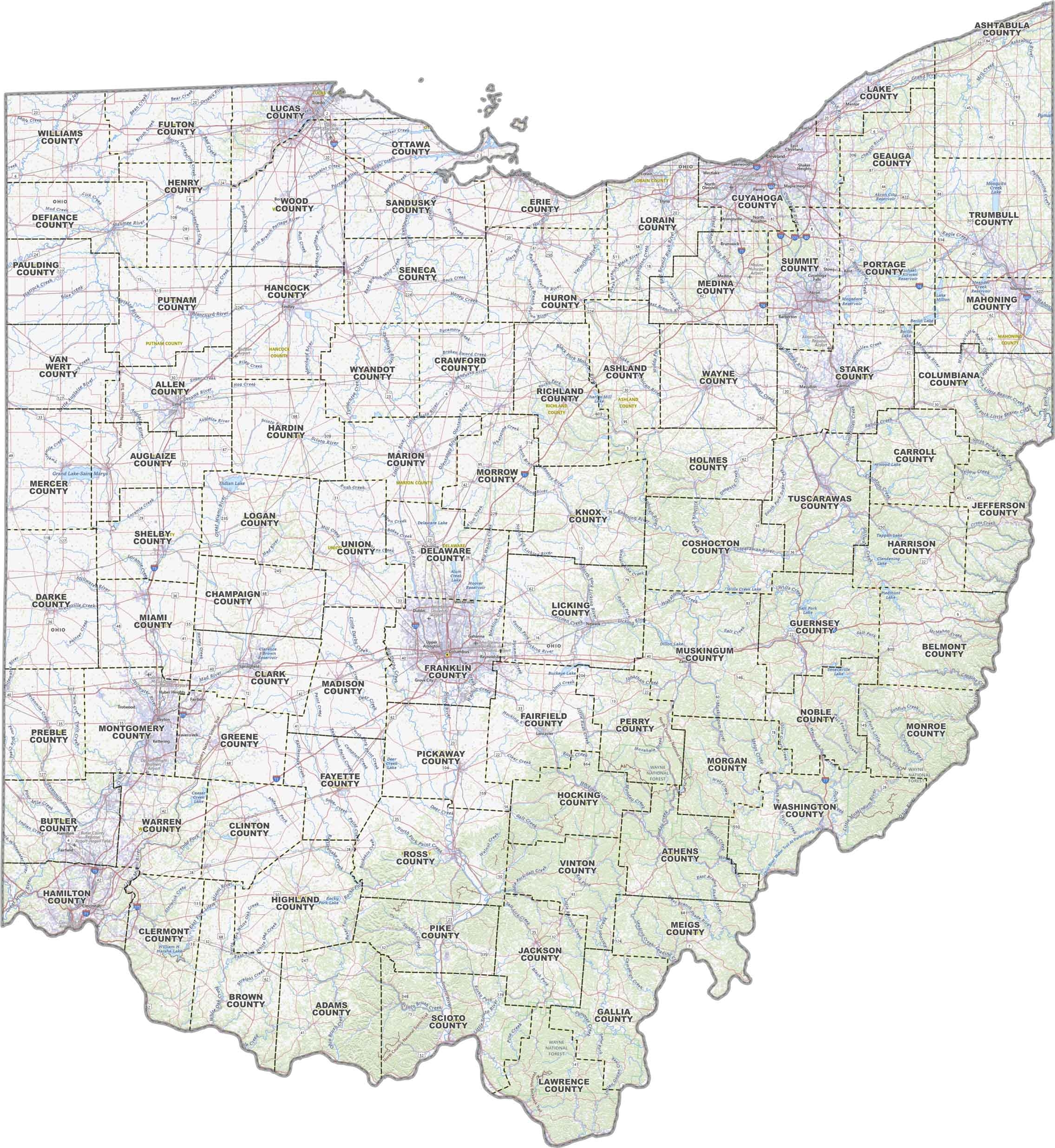 Ohio County Map US County Maps