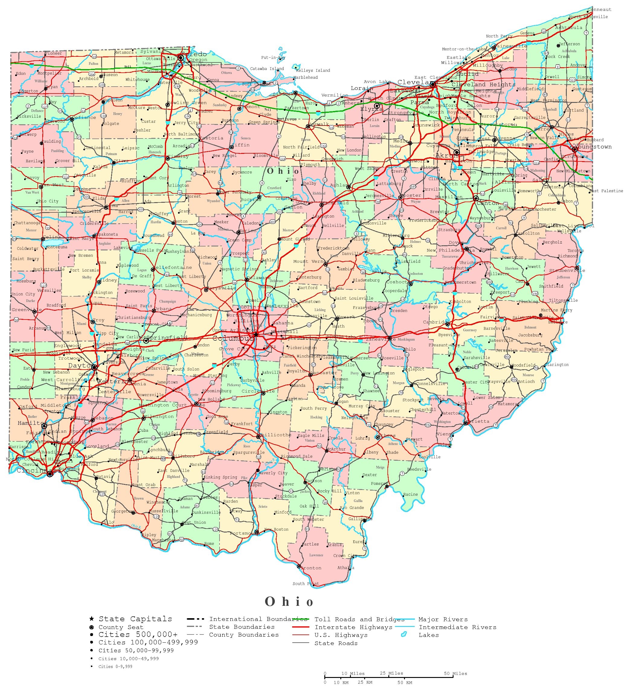 Ohio Printable Map
