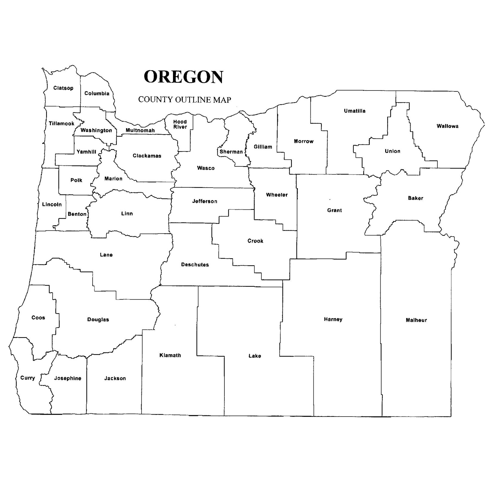 Oregon County Map Jigsaw Genealogy