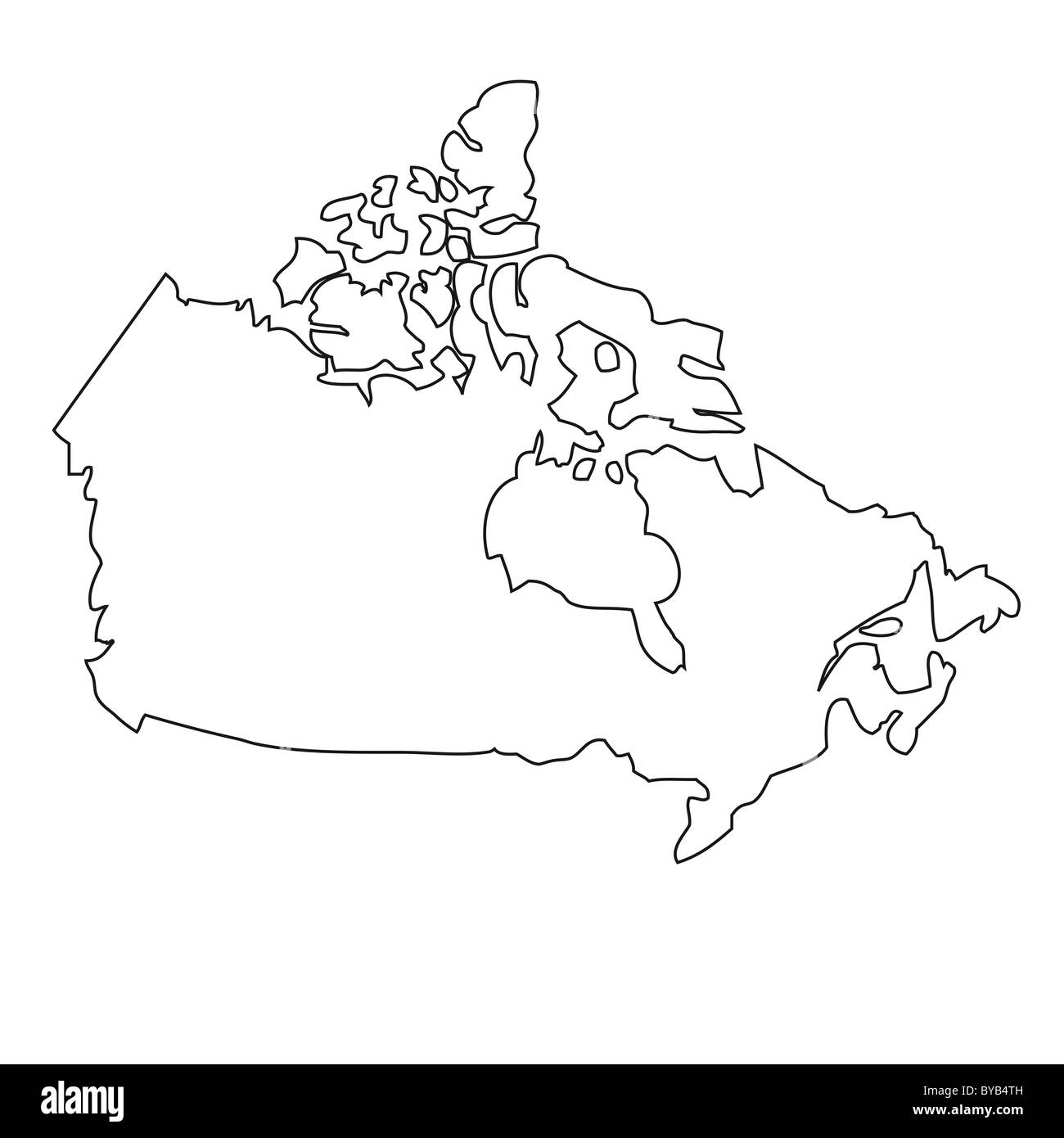 Outline Map Of Canada Stock Photo Alamy