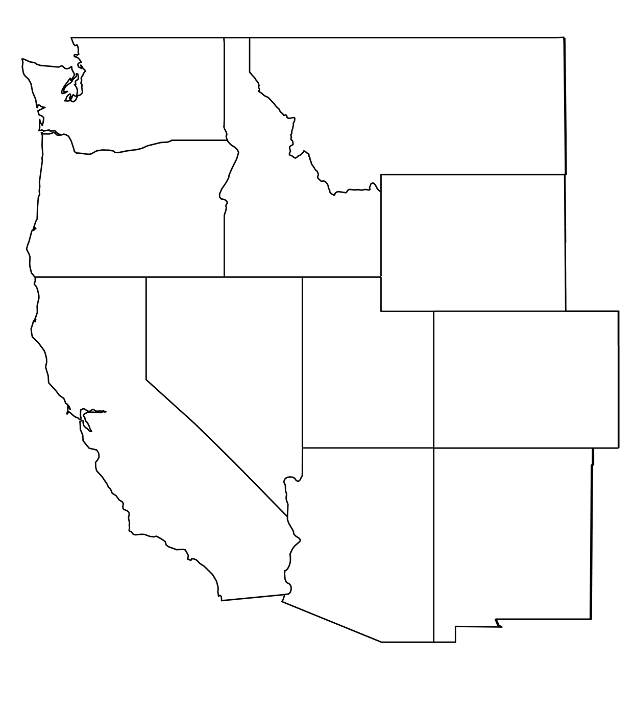 Outline Map Of USA Region West Counties Coloring Page Free Printable Outline Map Of USA Region West Counties Coloring Page Free Printable
