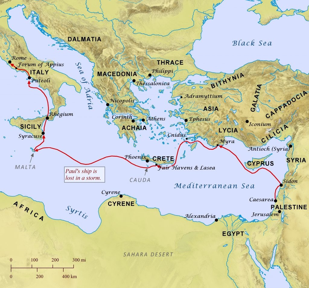 Paul s Voyage To Rome Bible Mapper Atlas