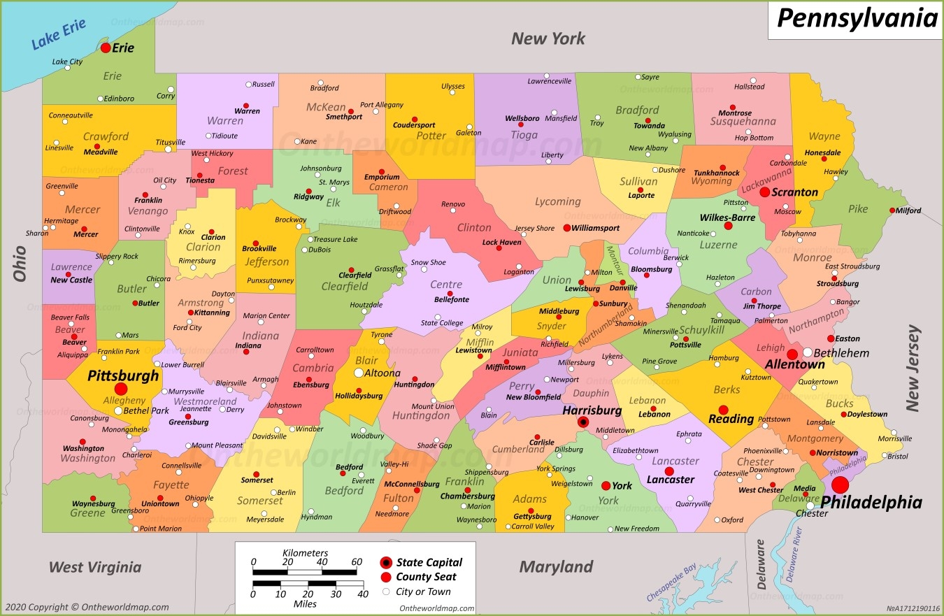 Pennsylvania State Map USA Maps Of Pennsylvania PA 