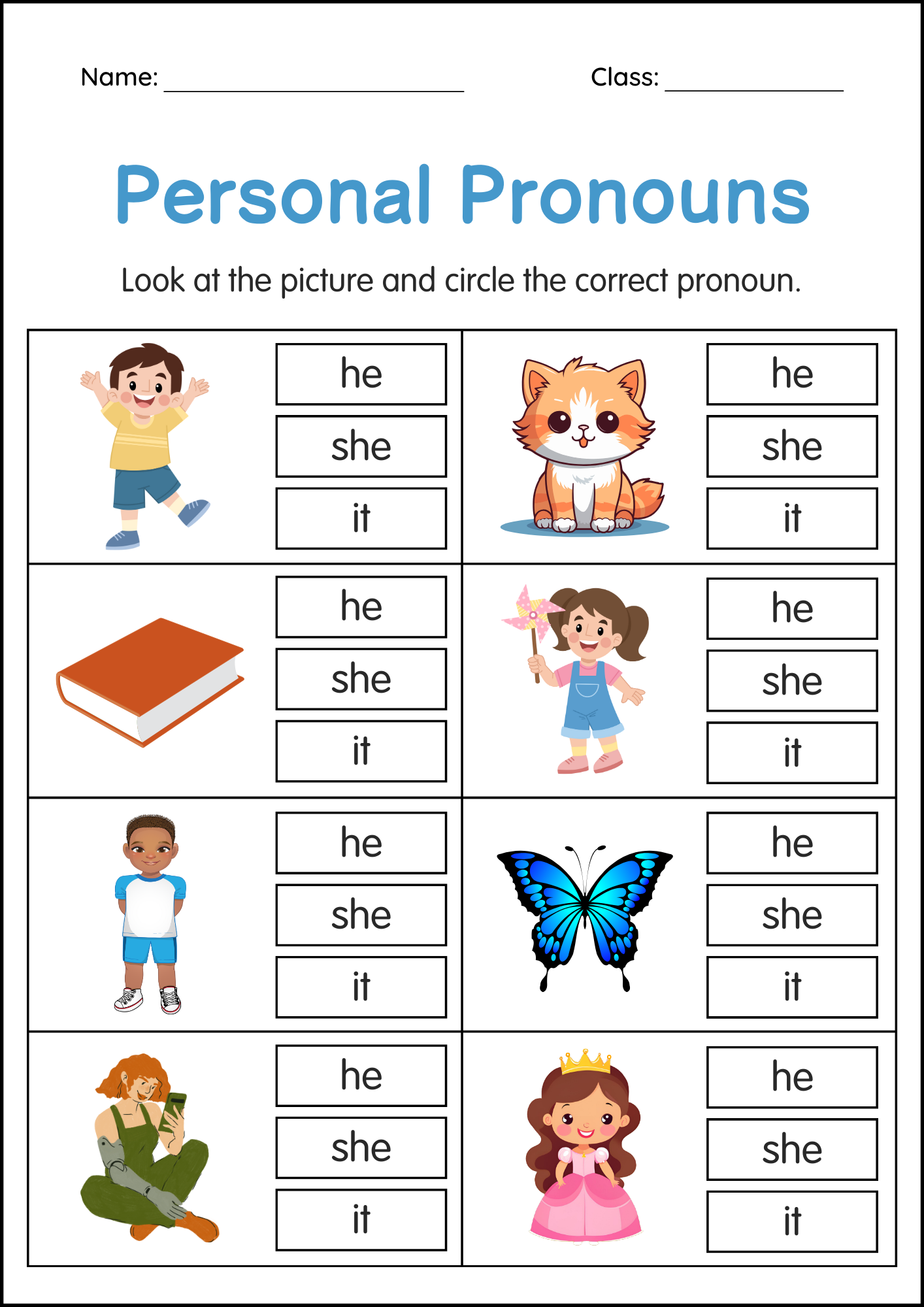 Personal Pronouns Activity Worksheets For Grade 2 3 4 Made By Teachers
