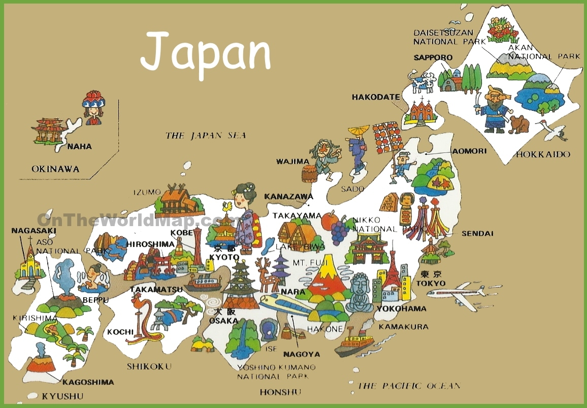 Pictorial Travel Map Of Japan Ontheworldmap