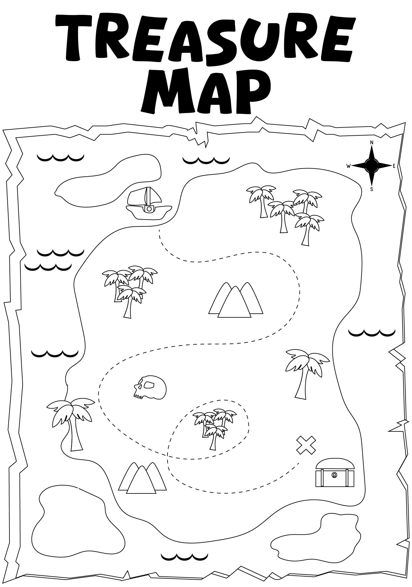 Pirate Map Template 10 Free PDF Printables Printablee