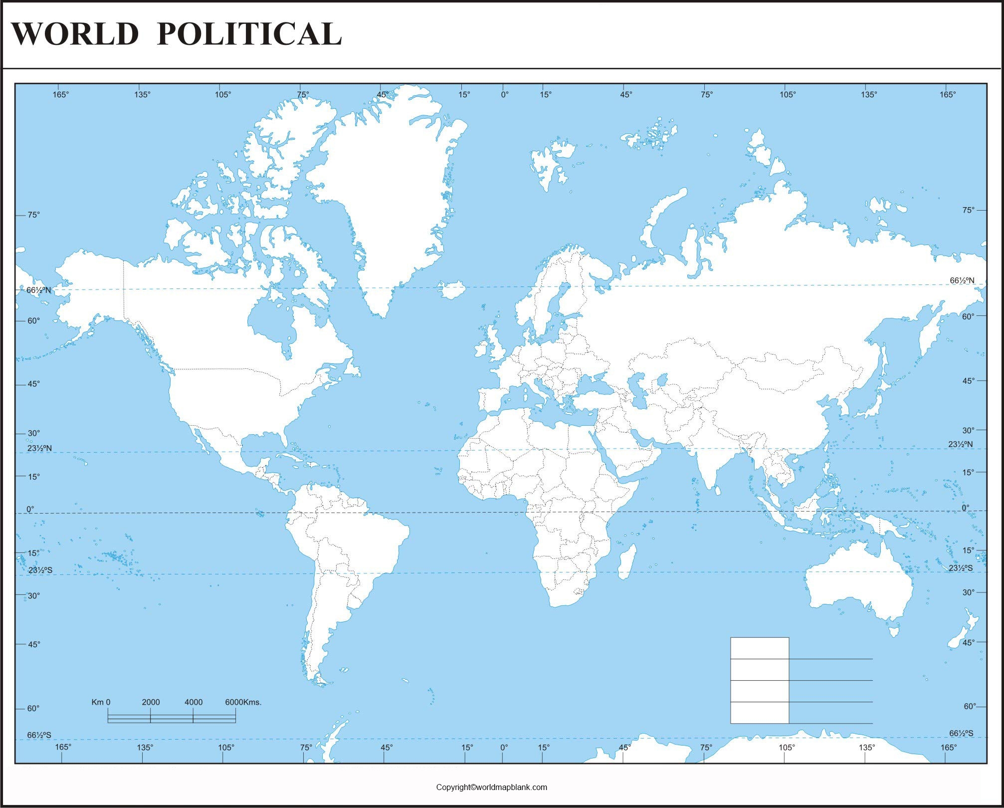 Political World Map Printable Map Of The World PDF World Map Blank