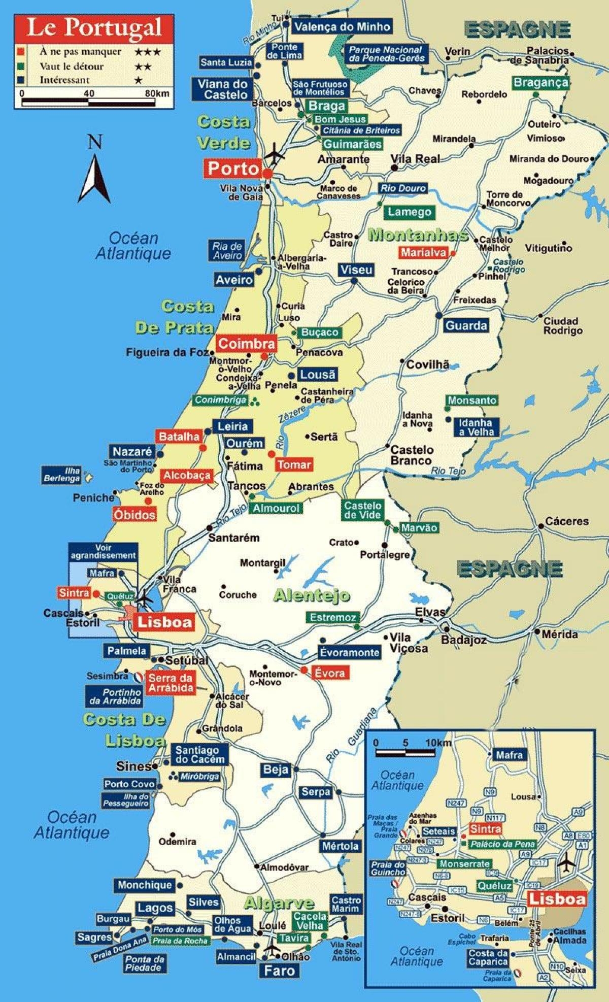 Portugal Travel Guide Map Portugal Travel Map Southern Europe Europe 