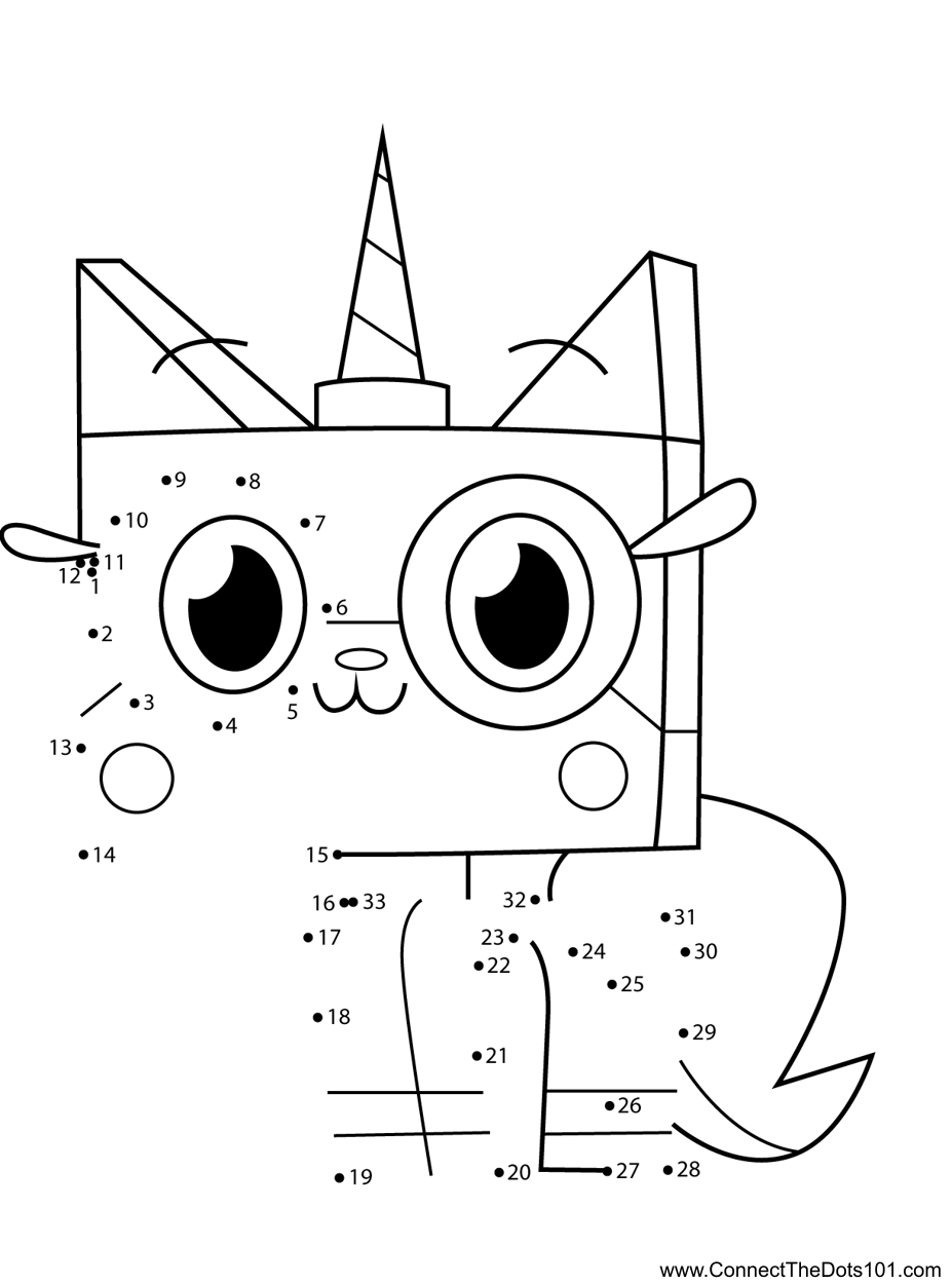 Princess Unikitty Unikitty Dot To Dot Printable Worksheet Connect The Dots