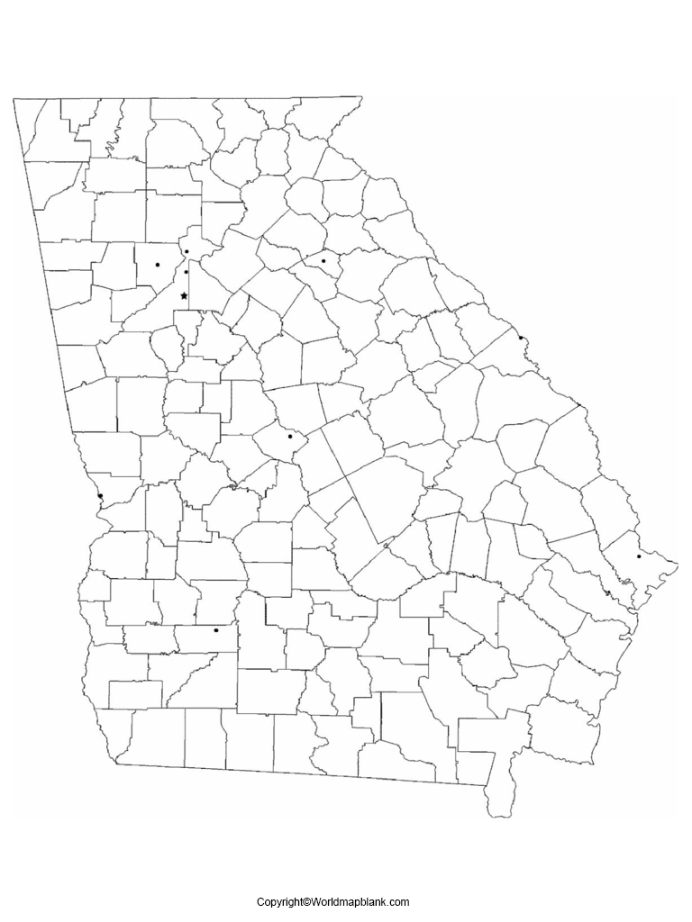 Printable Blank Map Of Georgia Outline Transparent PNG Map World Map Blank