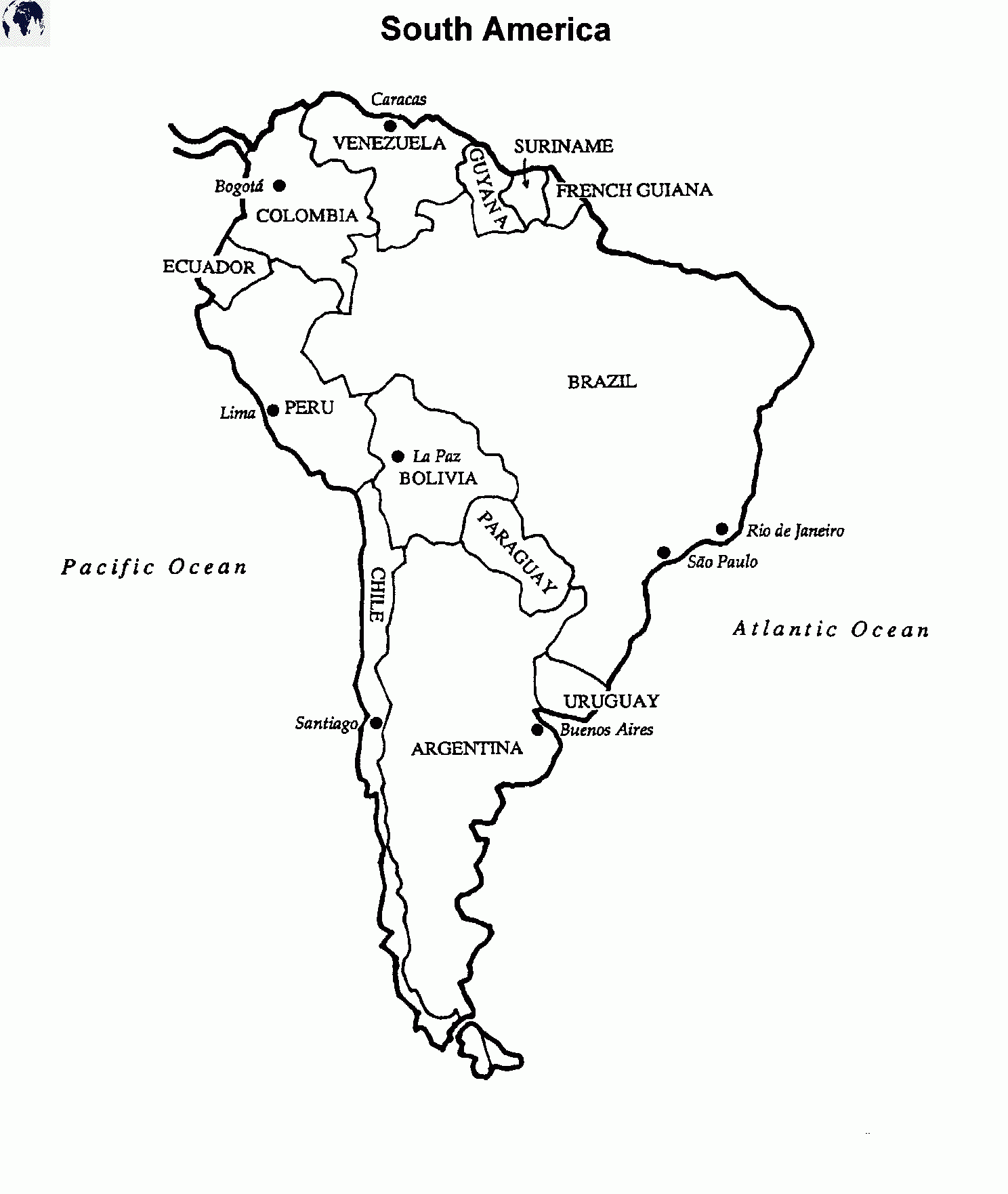 Printable Blank South America Map With Outline Transparent Map