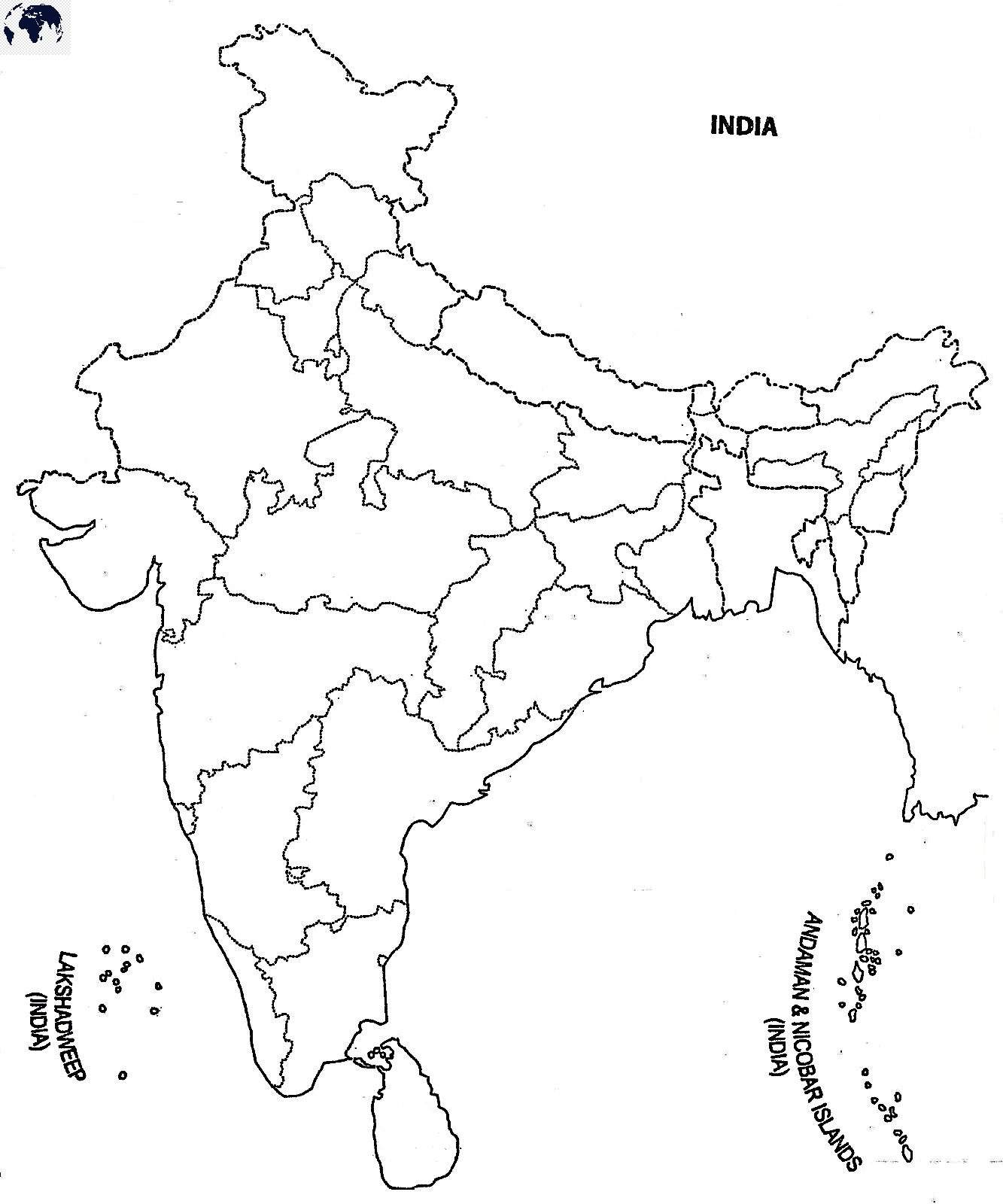 Printable Map Of India Blank World Map