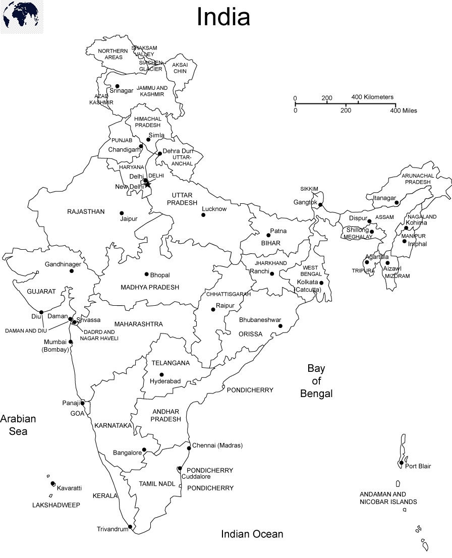 Printable Map Of India Blank World Map