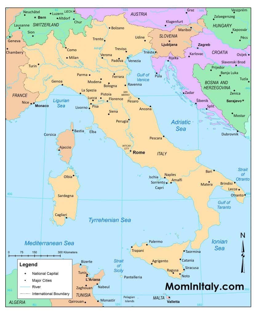 PRINTABLE MAP OF ITALY Black White And Color Versions Mom In Italy